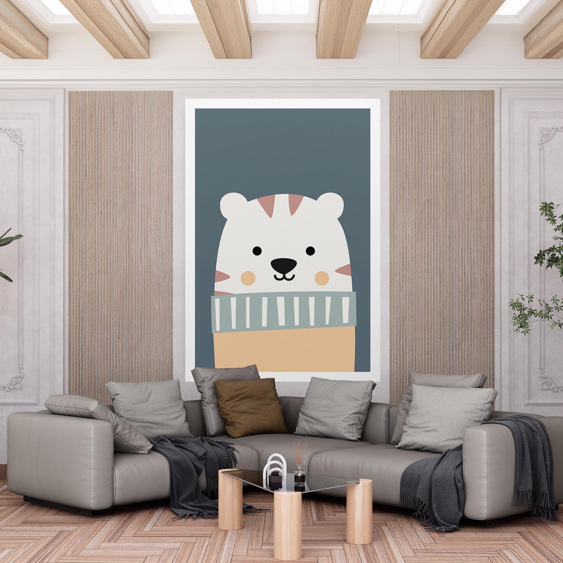 Tablou Canvas Cute White Tiger mockup 6