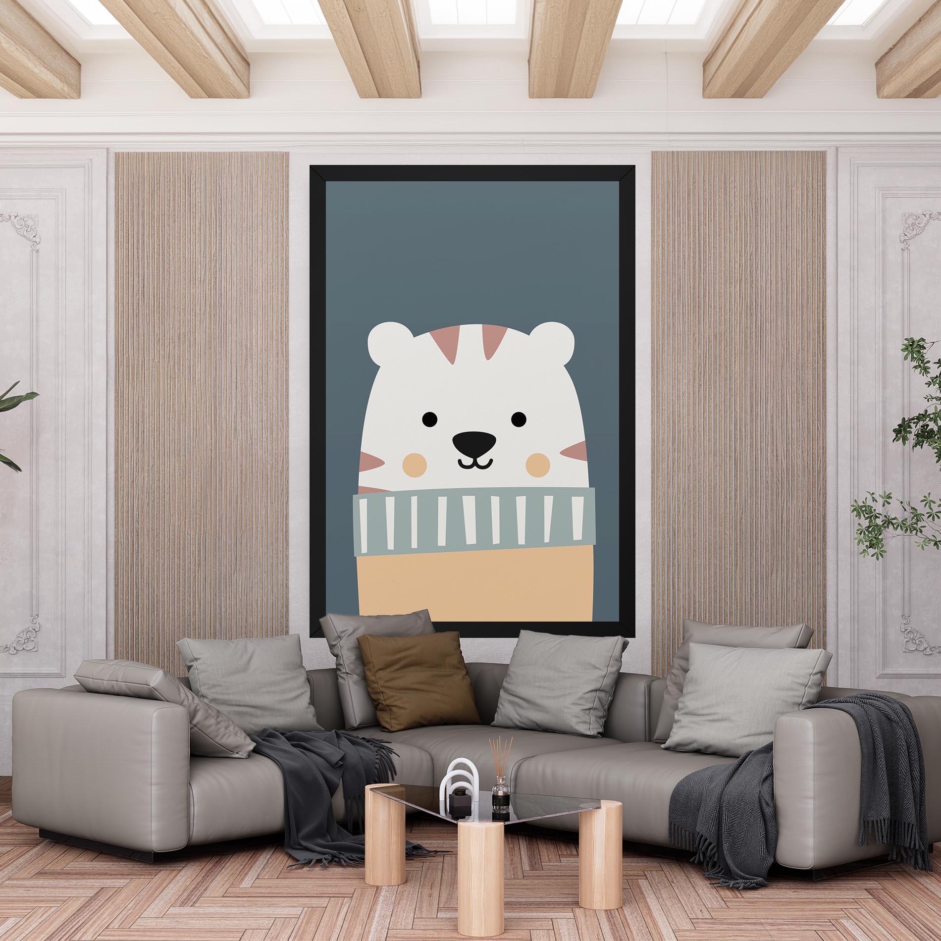 Tablou Canvas Cute White Tiger mockup 6