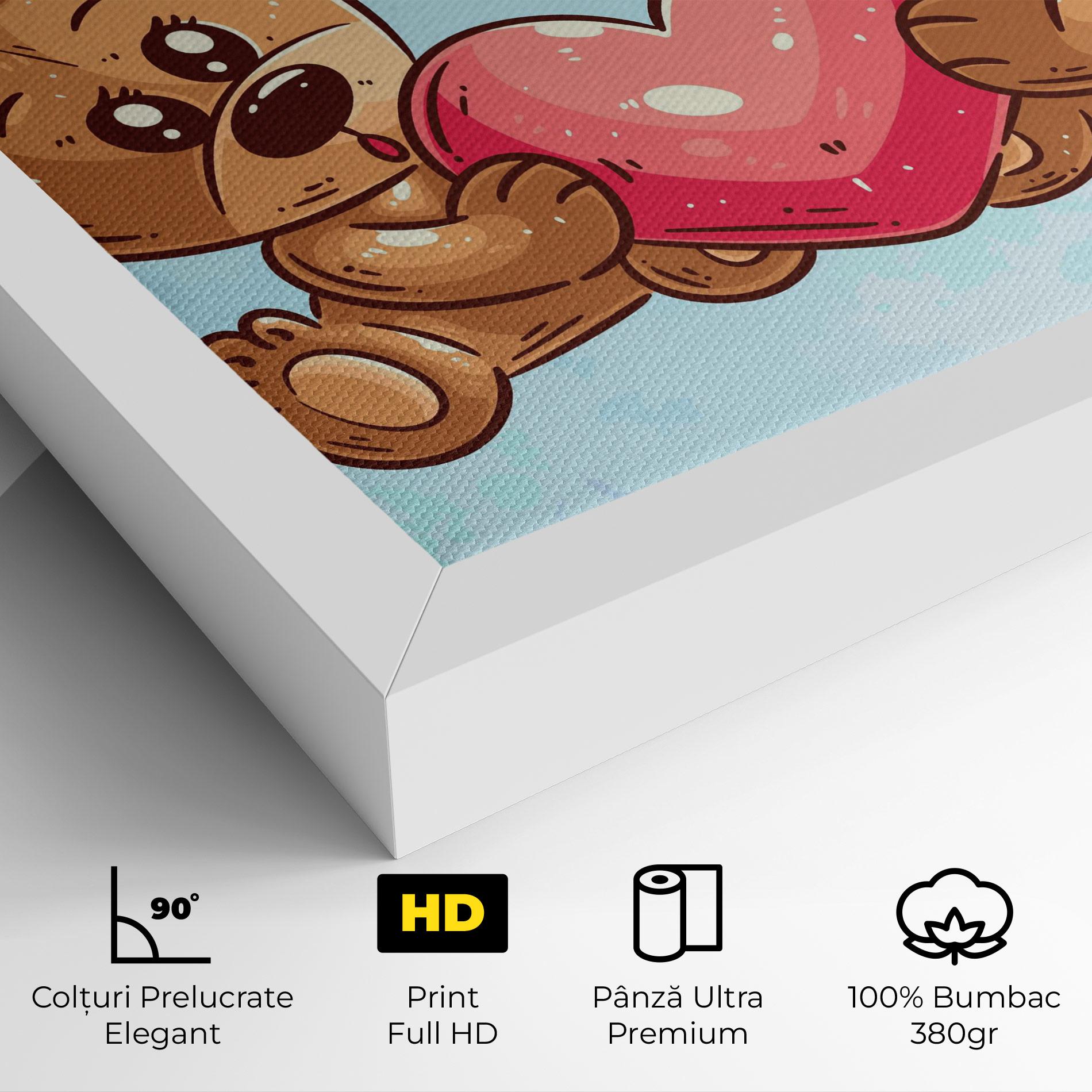 Tablou Canvas Bear Holding Heart mockup 4
