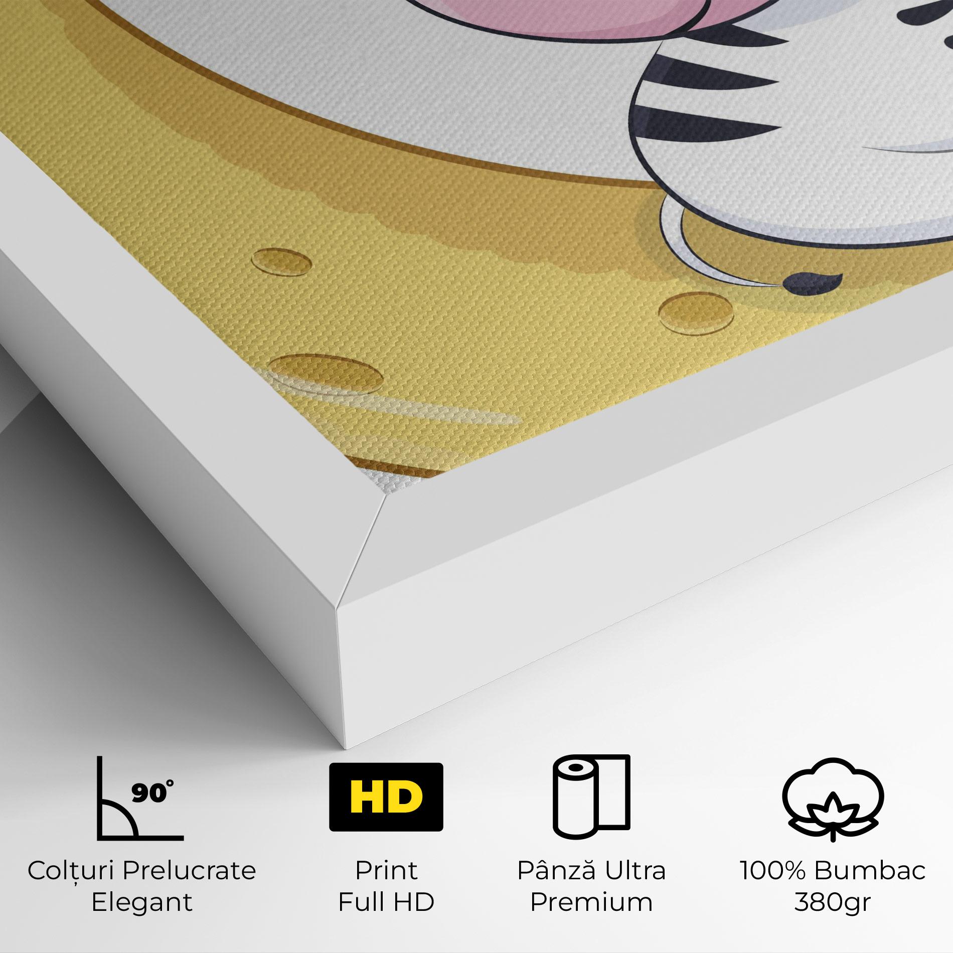 Tablou Canvas Cute Zebra Moon mockup 4