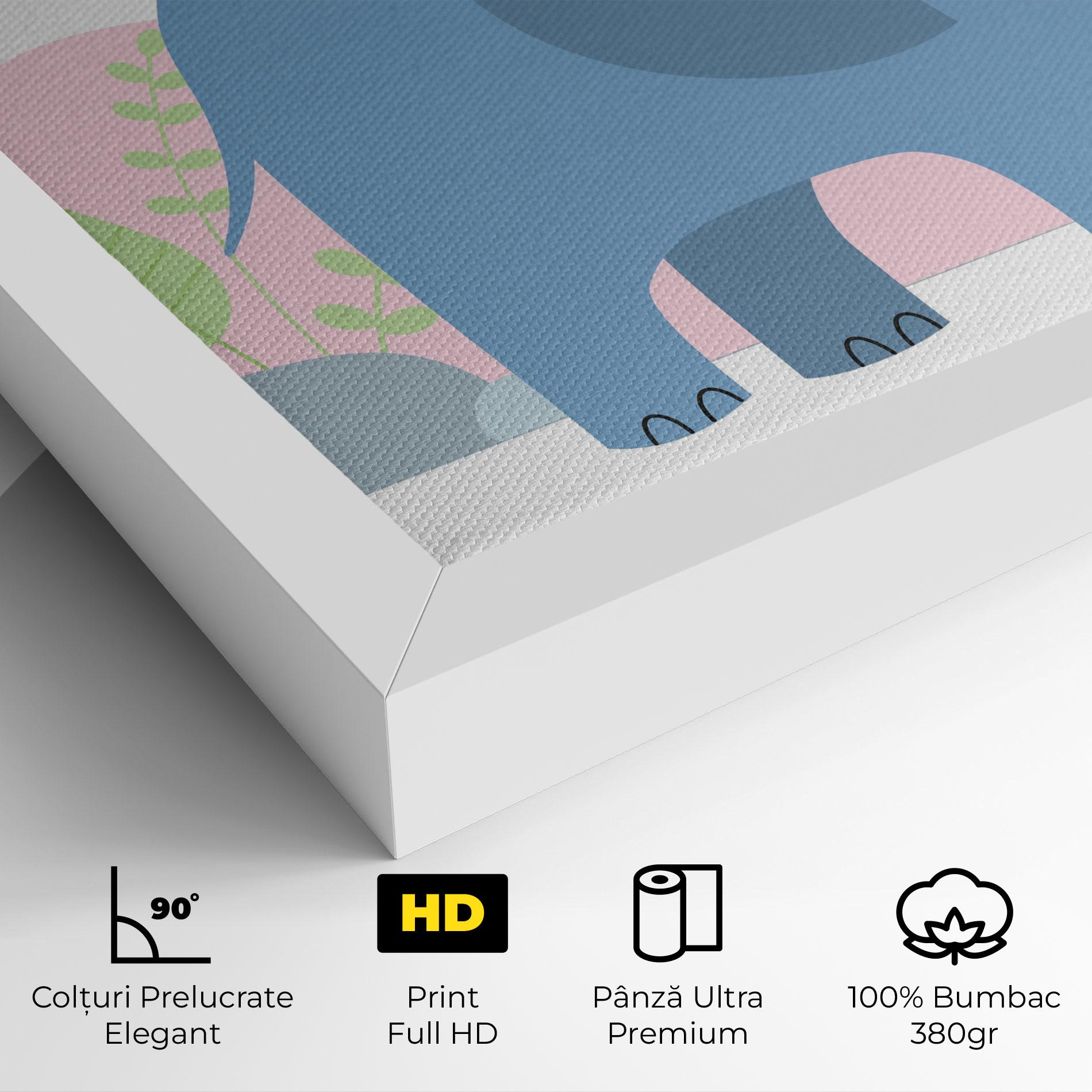 Tablou Canvas Leaf Cute Elephant mockup 4