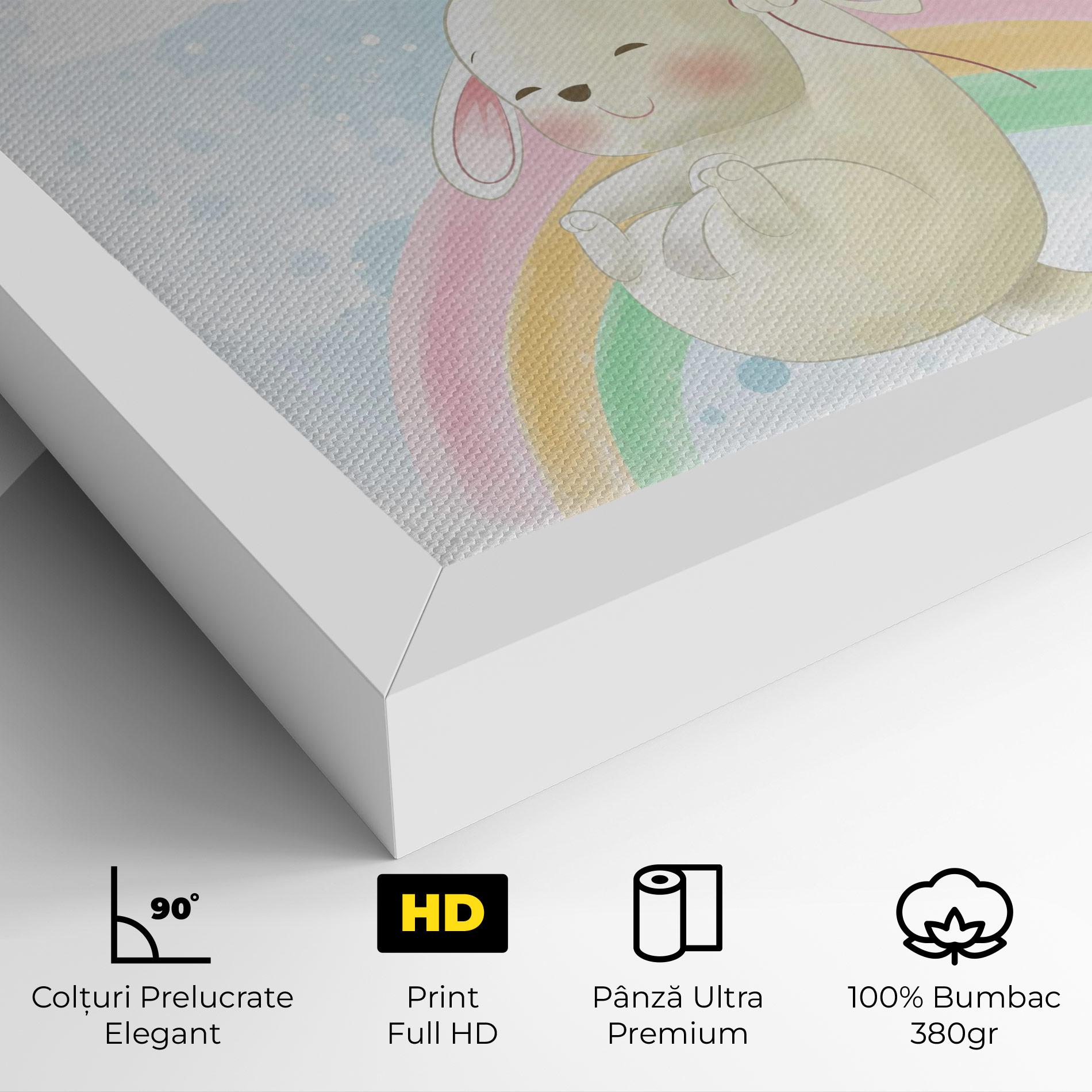 Tablou Canvas Rainbow Bunny Art mockup 4