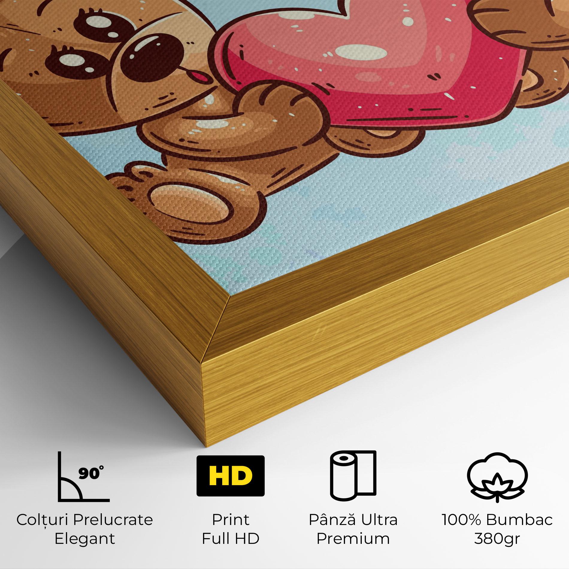Tablou Canvas Bear Holding Heart mockup 4