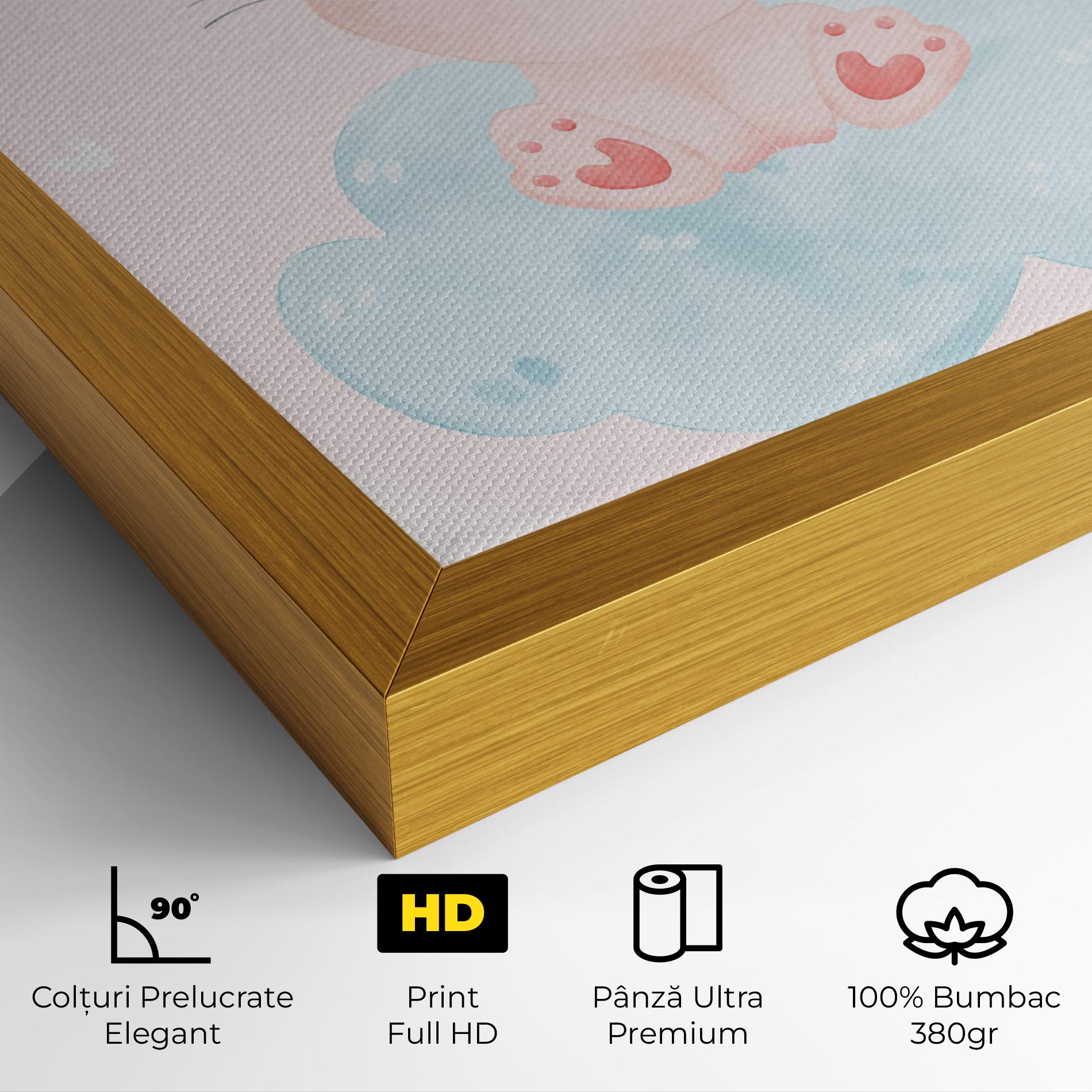 Tablou Canvas Cloud Pink Bunny mockup 4