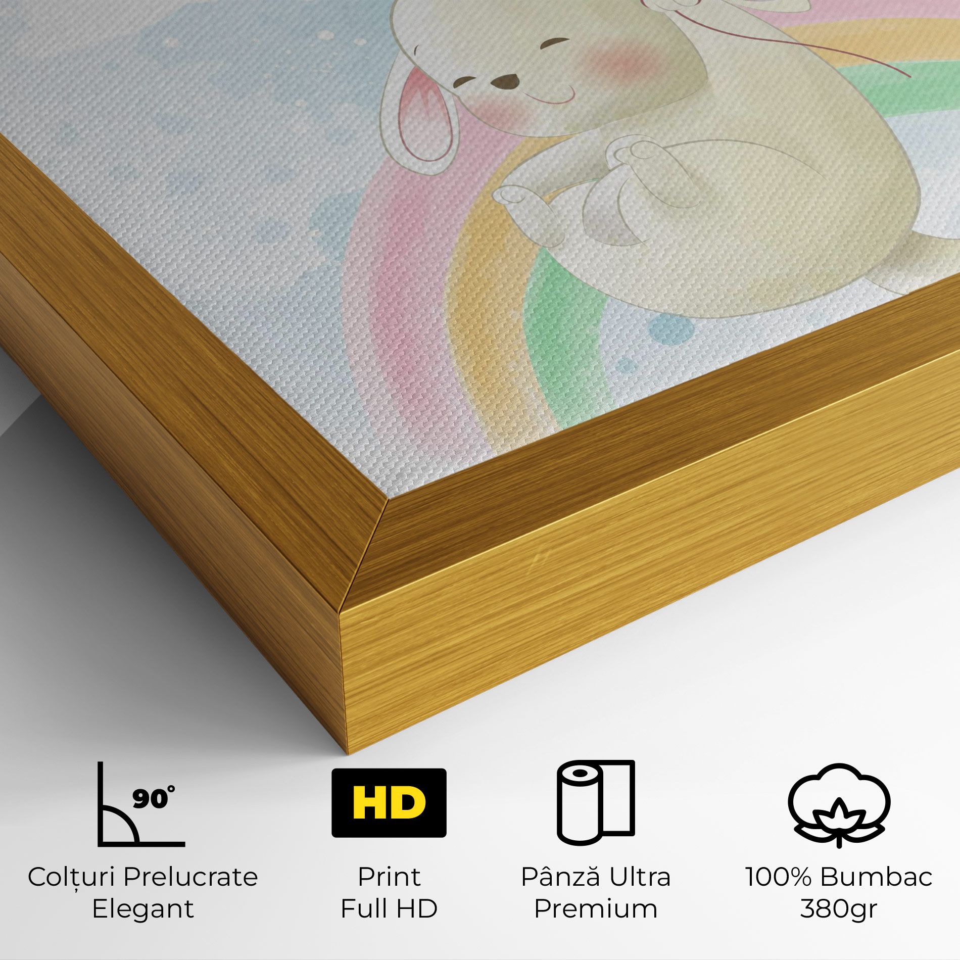 Rainbow Bunny Art mockup 4