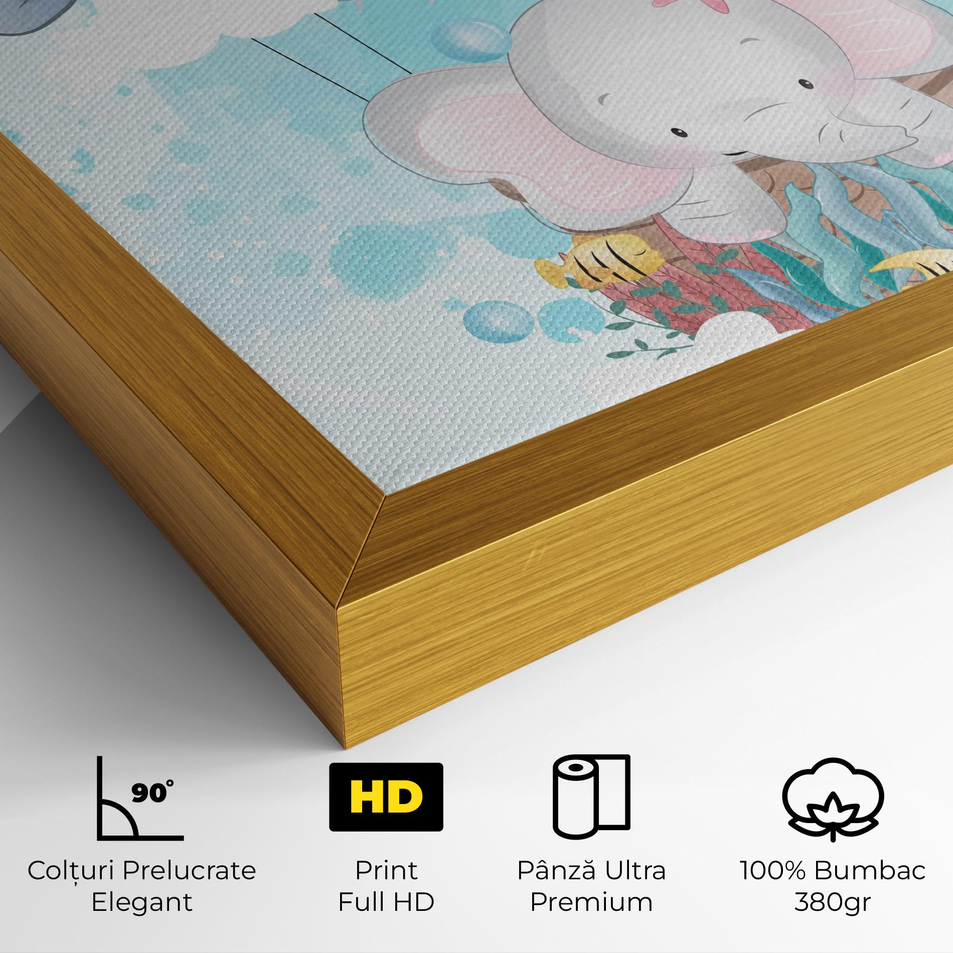 Tablou Canvas Swiming Elephant mockup 4