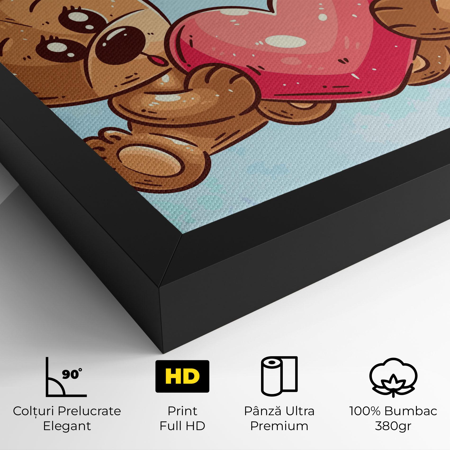 Tablou Canvas Bear Holding Heart mockup 4