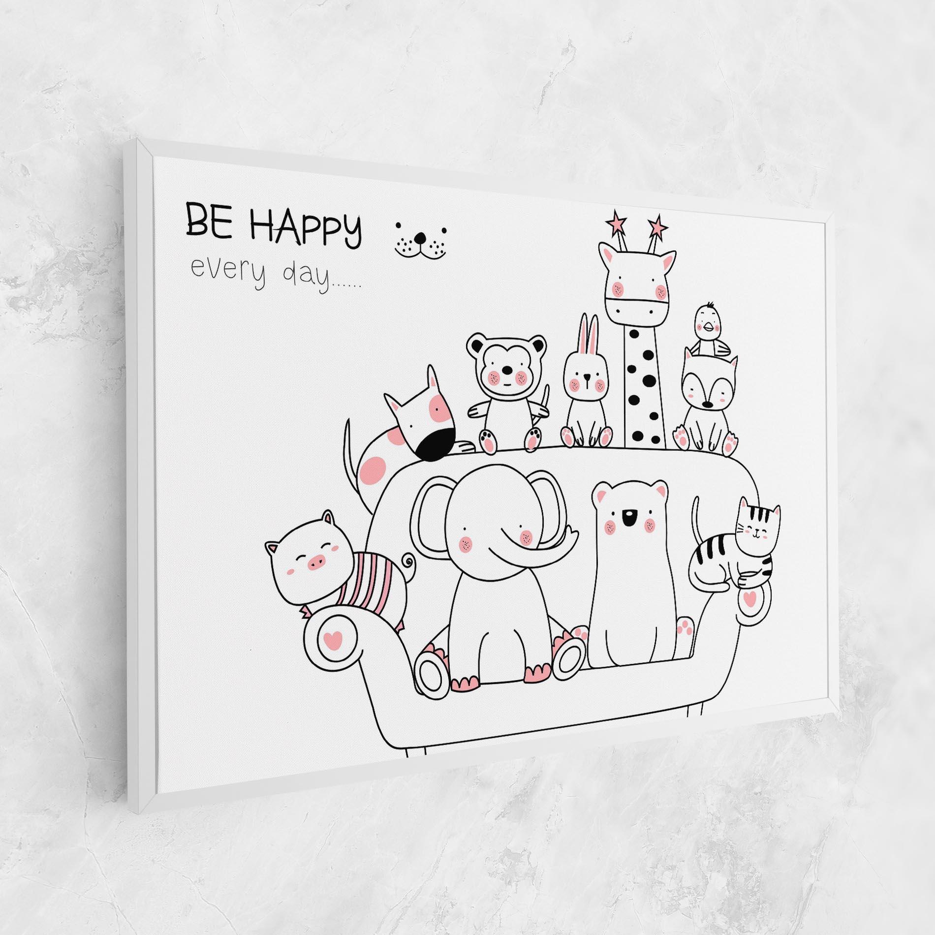 Tablou Canvas Be Happy Animals mockup 1