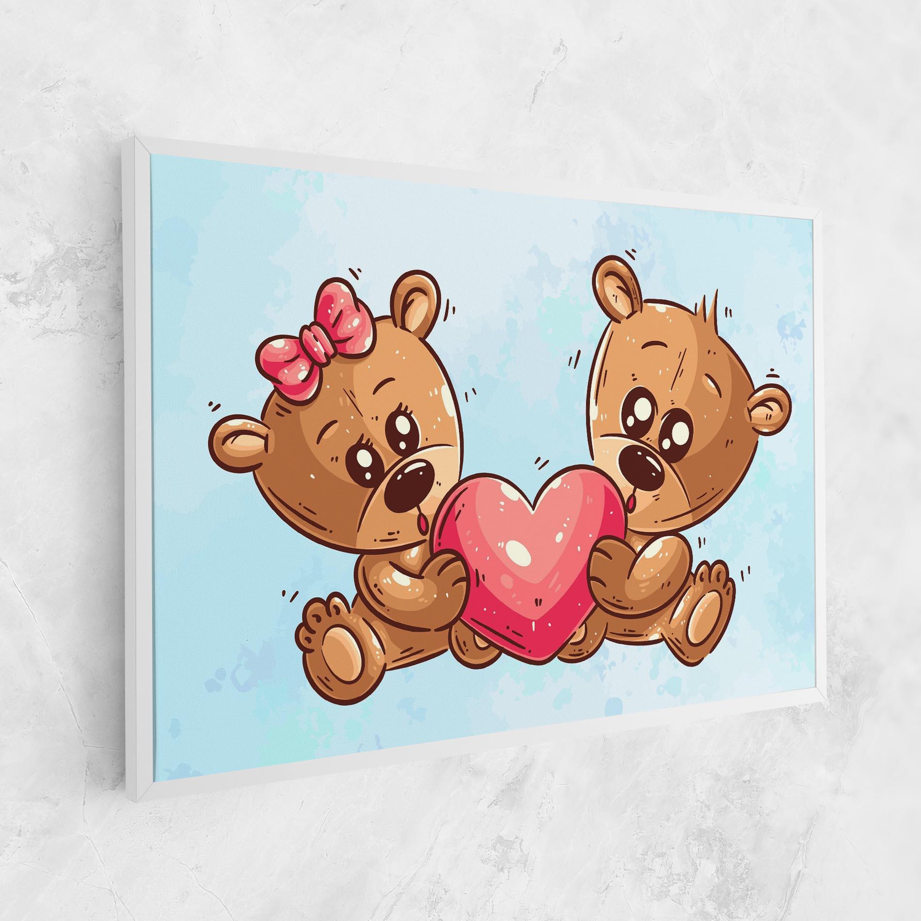 Tablou Canvas Bear Holding Heart mockup 1