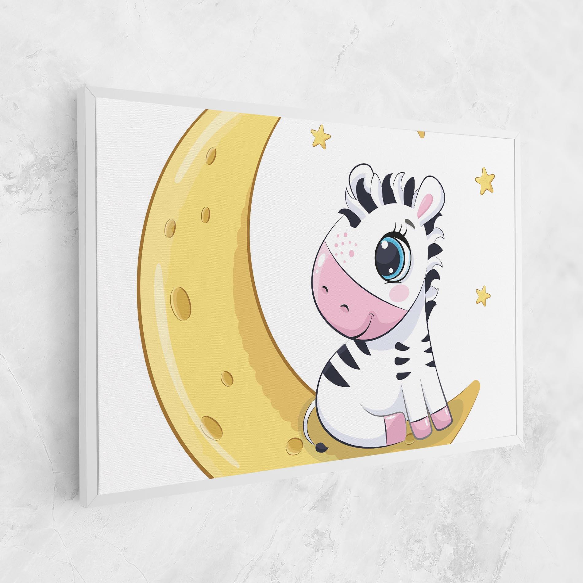 Tablou Canvas Cute Zebra Moon mockup 1