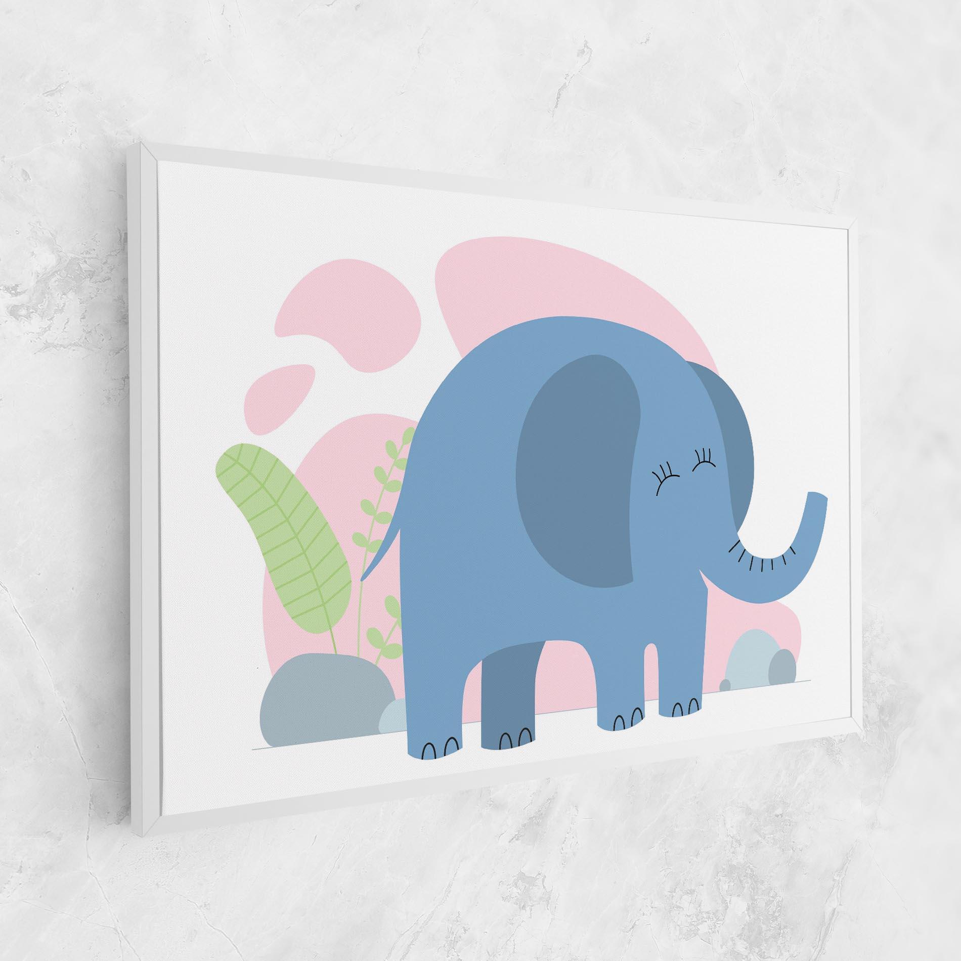 Tablou Canvas Leaf Cute Elephant mockup 1