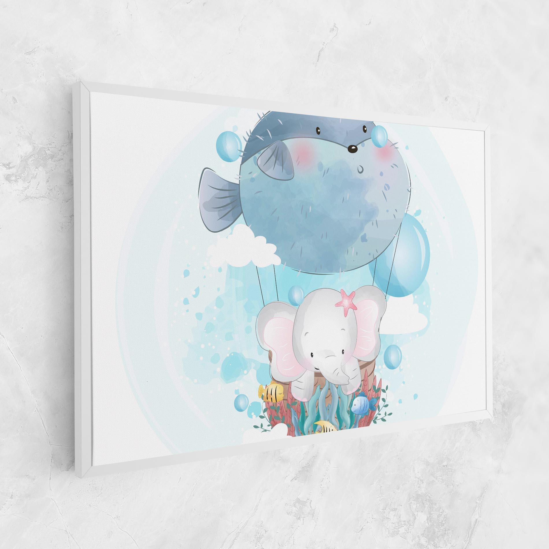 Tablou Canvas Swiming Elephant mockup 1
