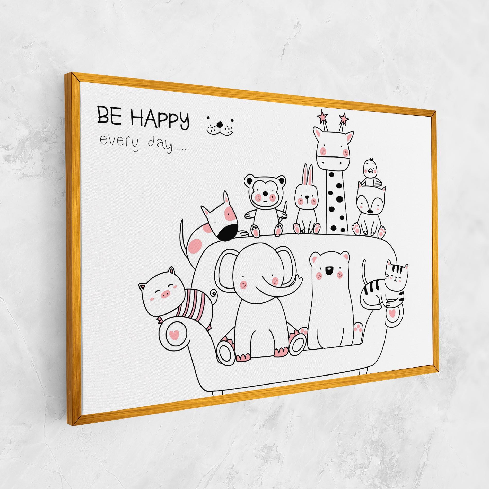 Tablou Canvas Be Happy Animals mockup 1