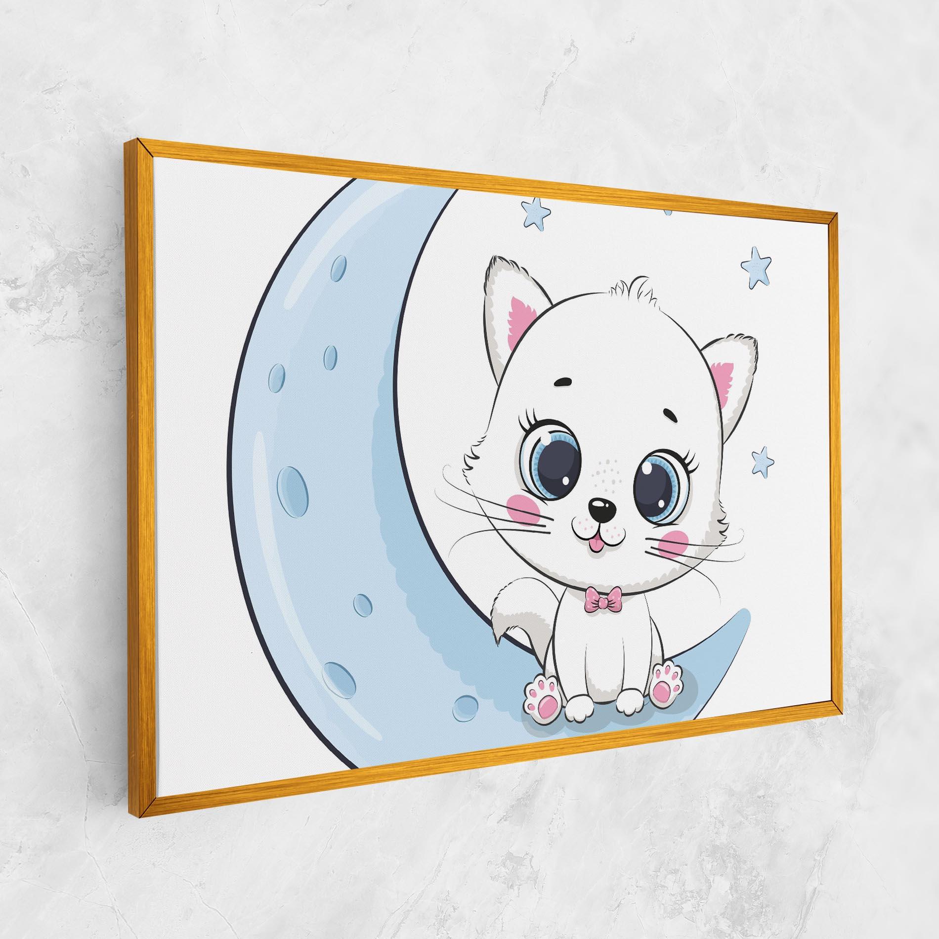 Tablou Canvas Blue Moon Cat mockup 1