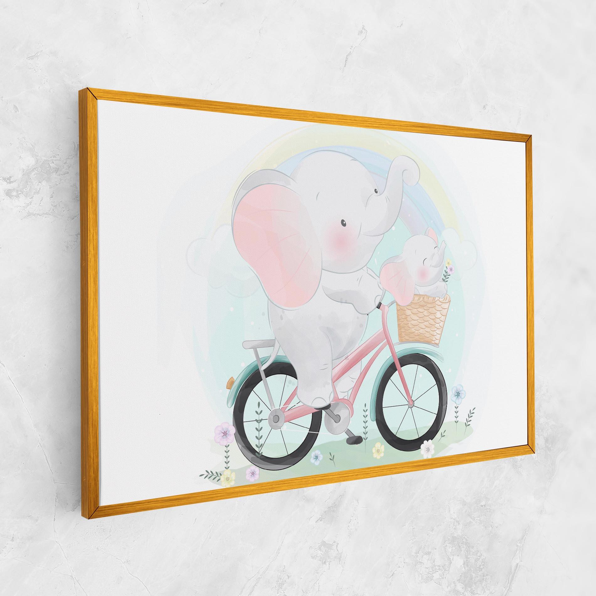 Tablou Canvas Elephant Bike mockup 1