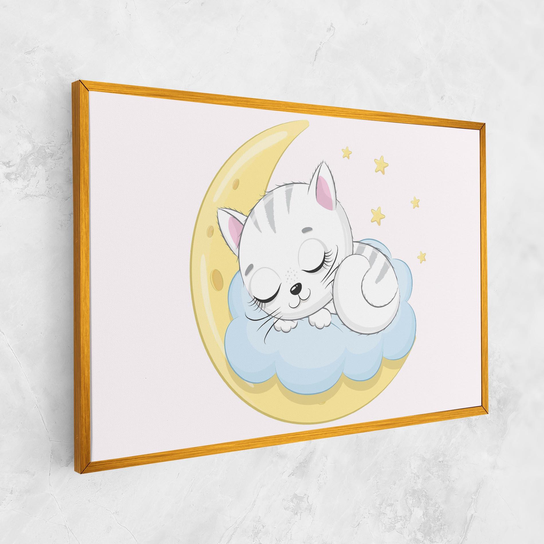 Tablou Canvas Moon Cat Sleeping mockup 1