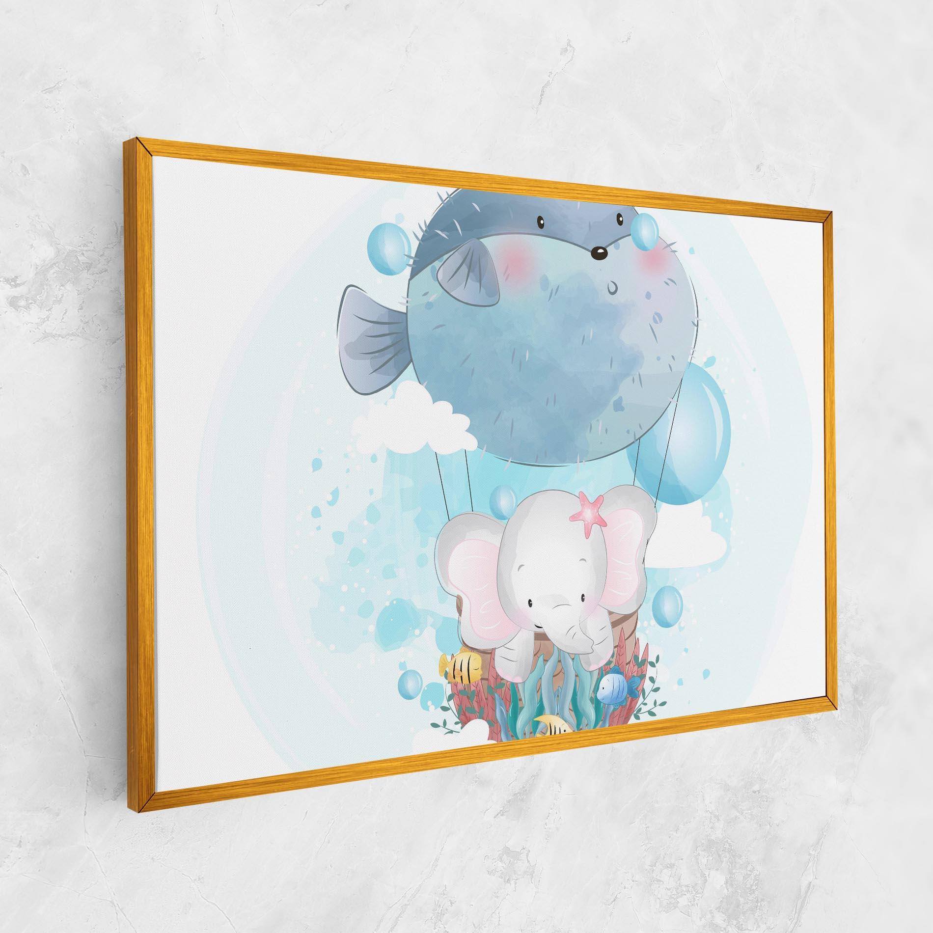 Tablou Canvas Swiming Elephant mockup 1