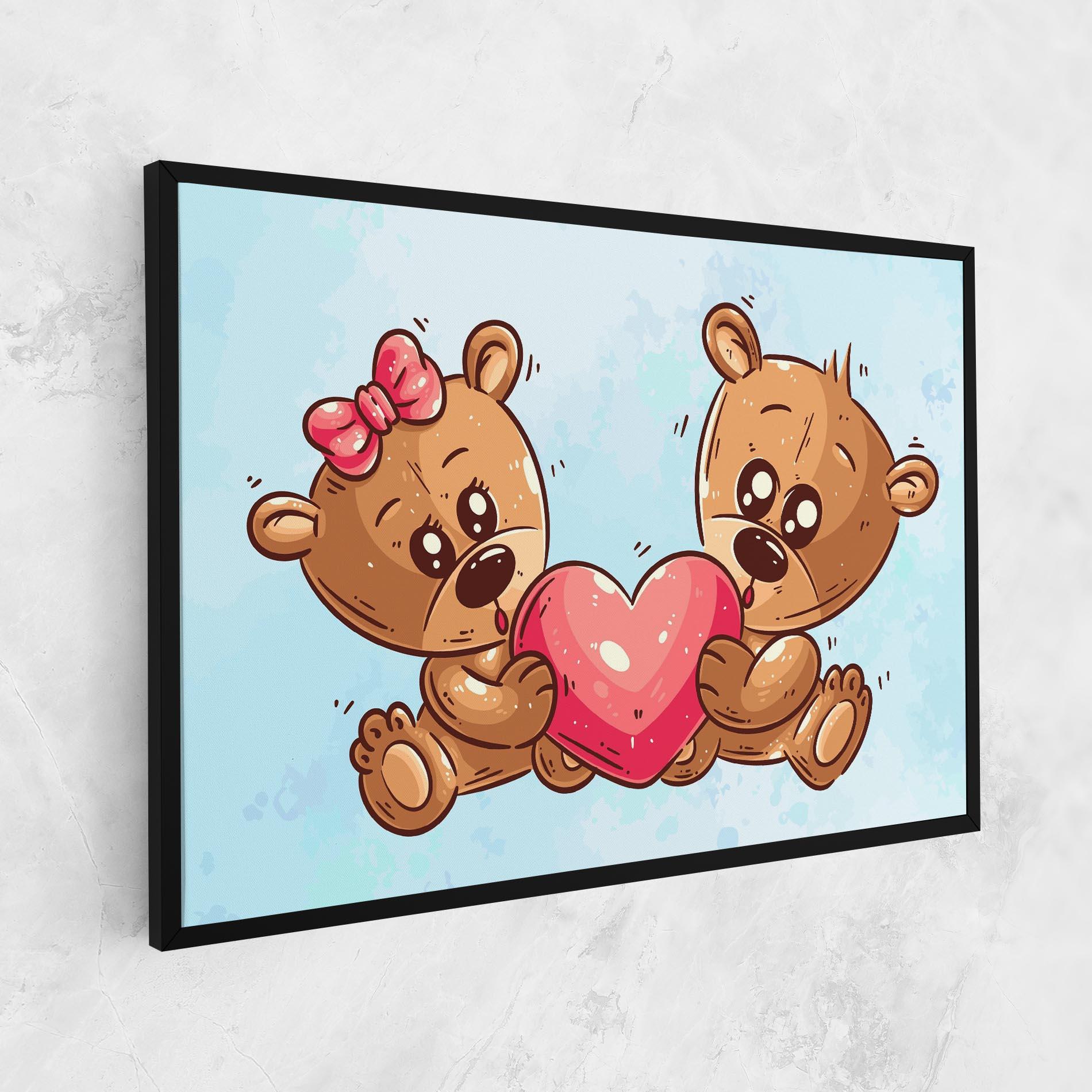 Tablou Canvas Bear Holding Heart mockup 1