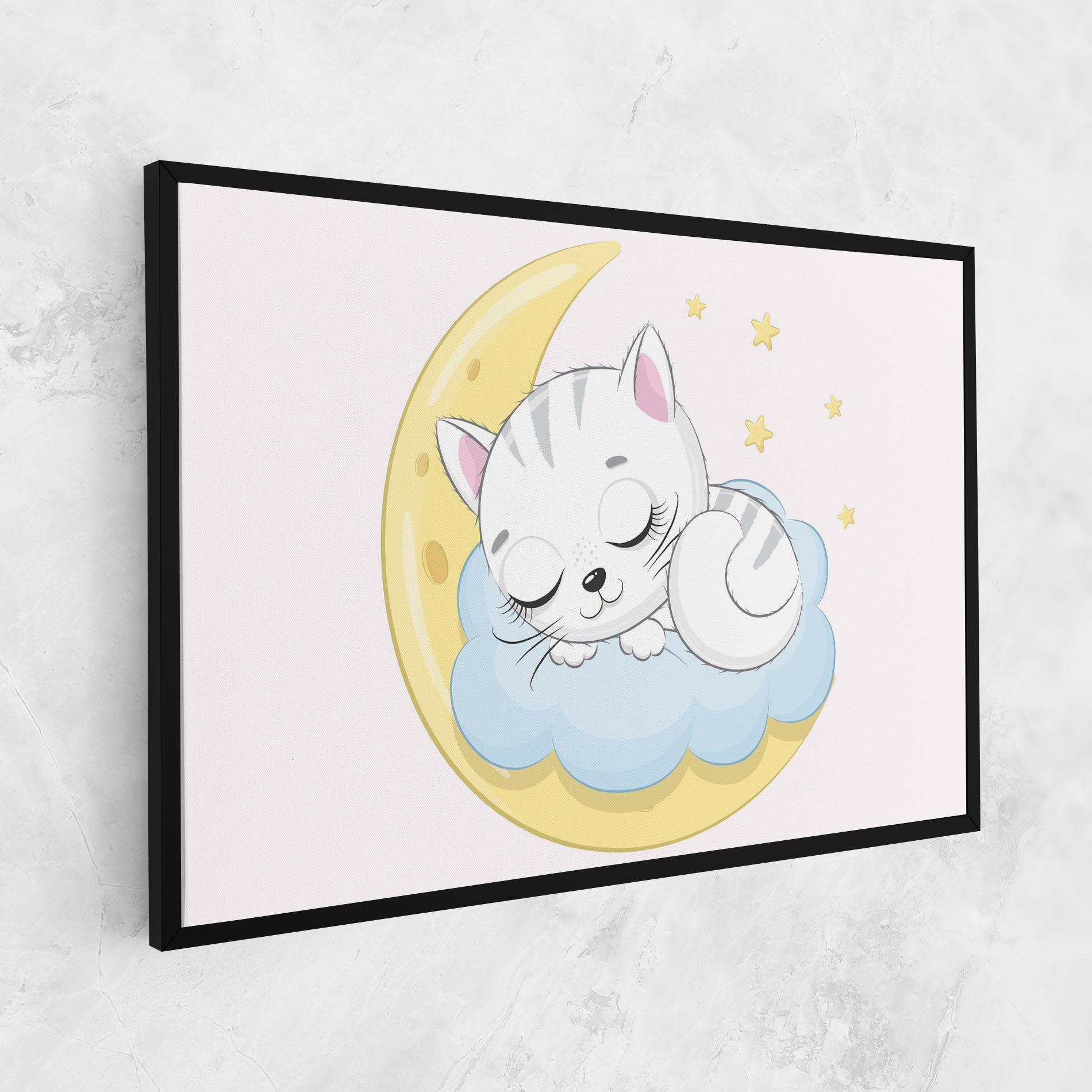 Tablou Canvas Moon Cat Sleeping mockup 1