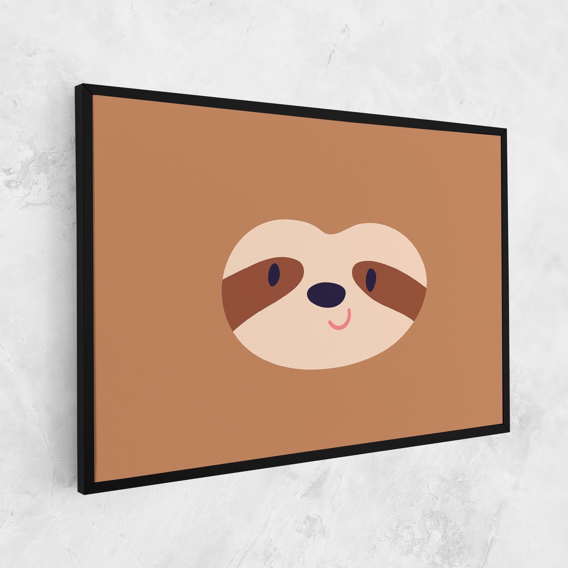 Tablou Canvas Sloth Face Portrait mockup 1