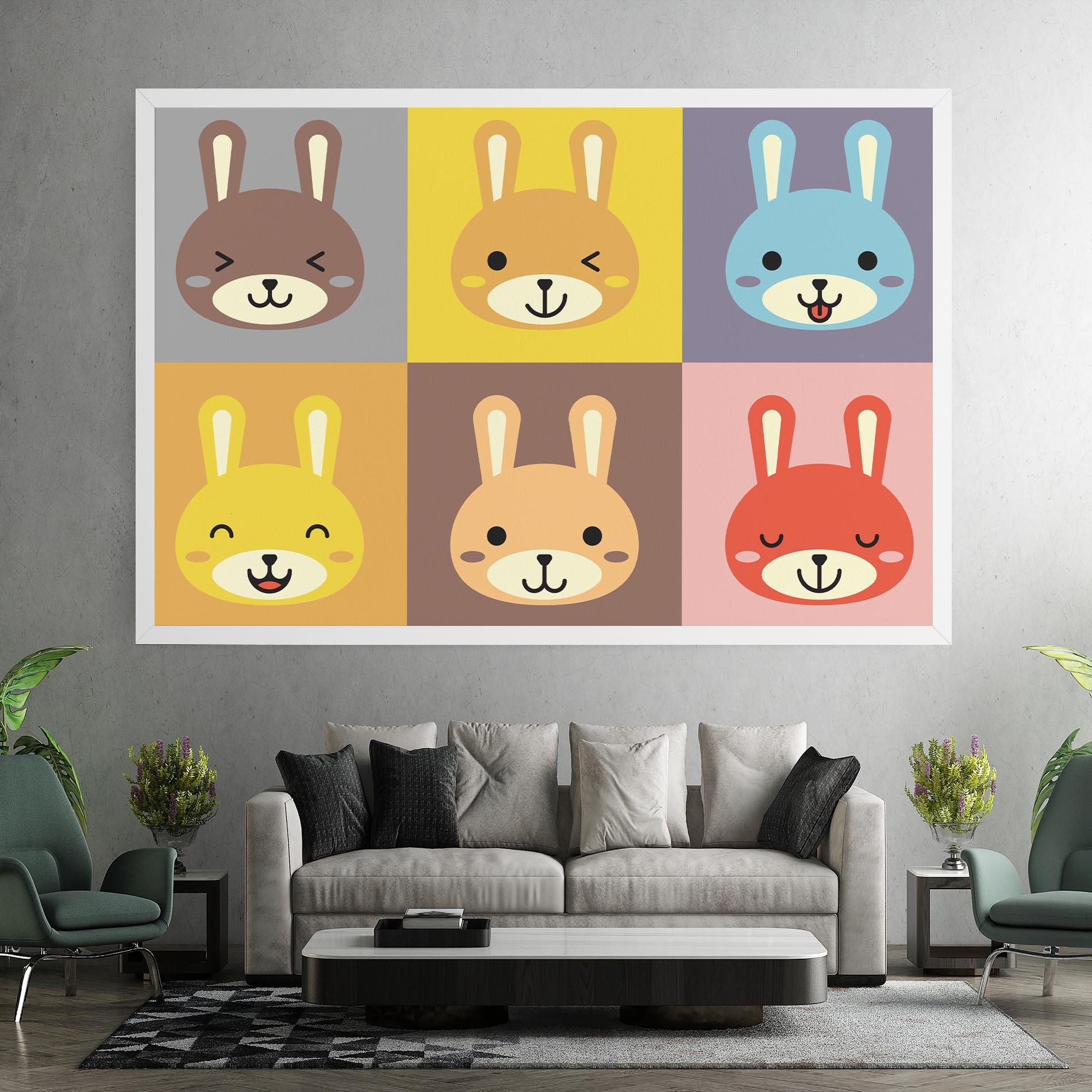 Tablou Canvas Bunny Colors mockup 7