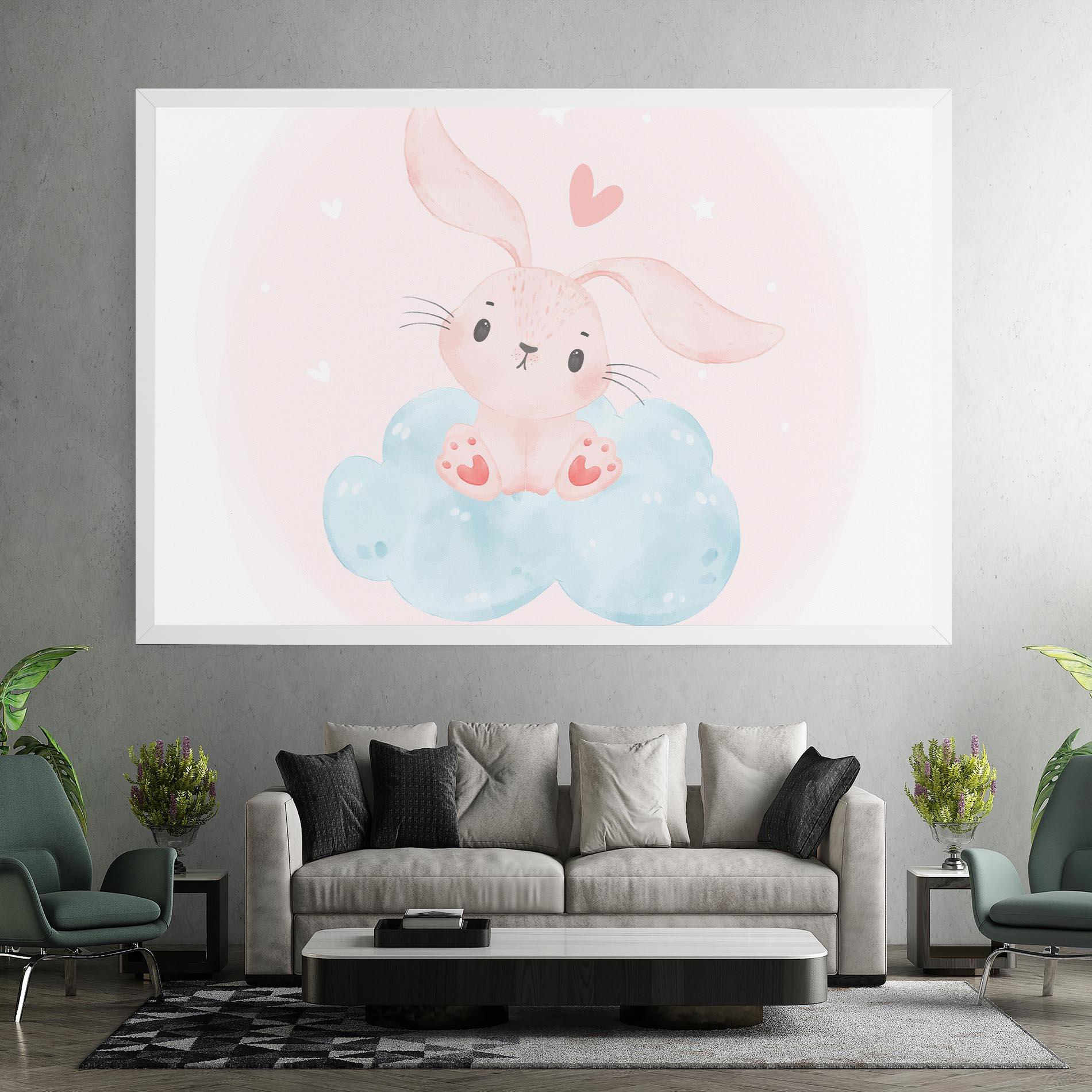 Tablou Canvas Cloud Pink Bunny mockup 7