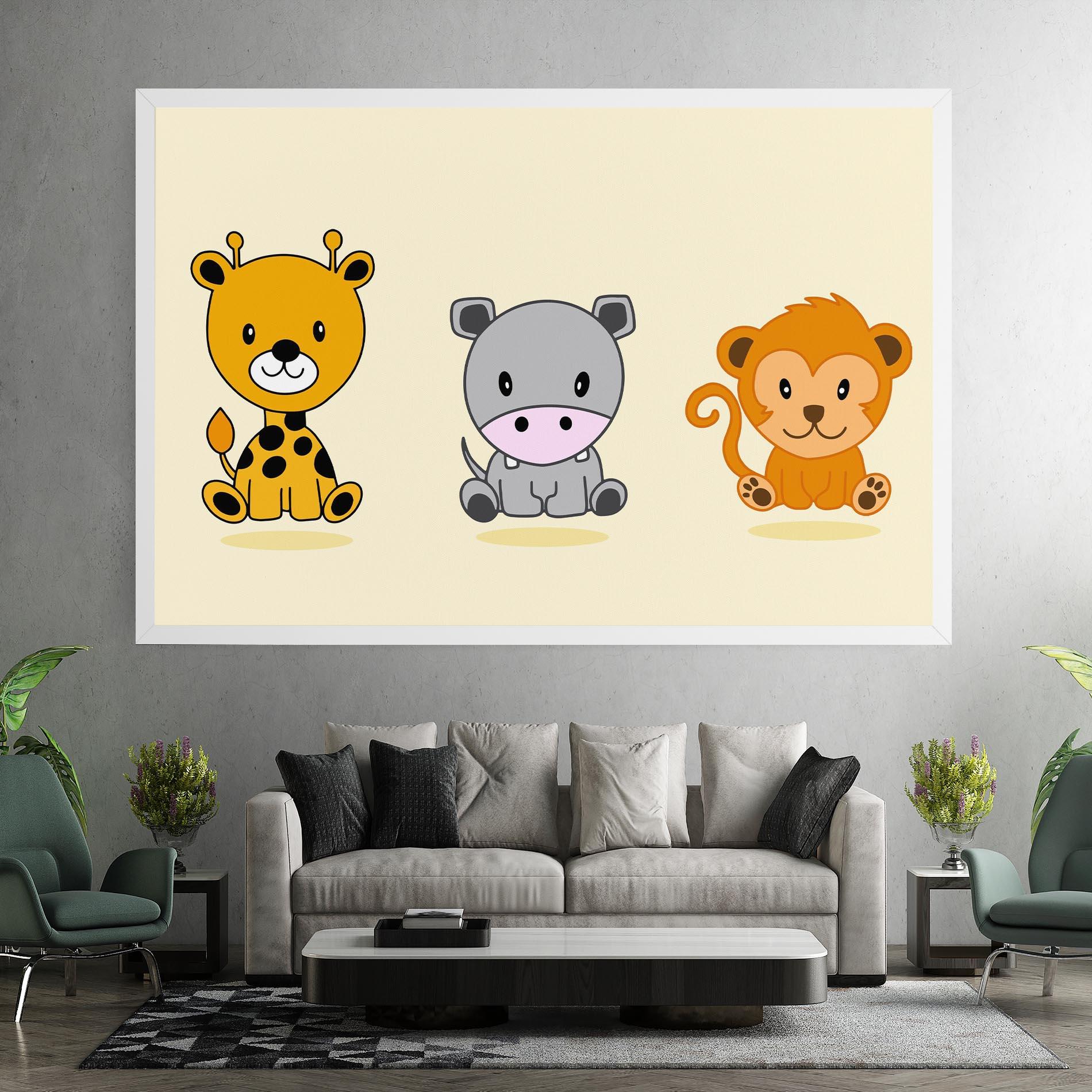 Tablou Canvas Cream Animals mockup 7
