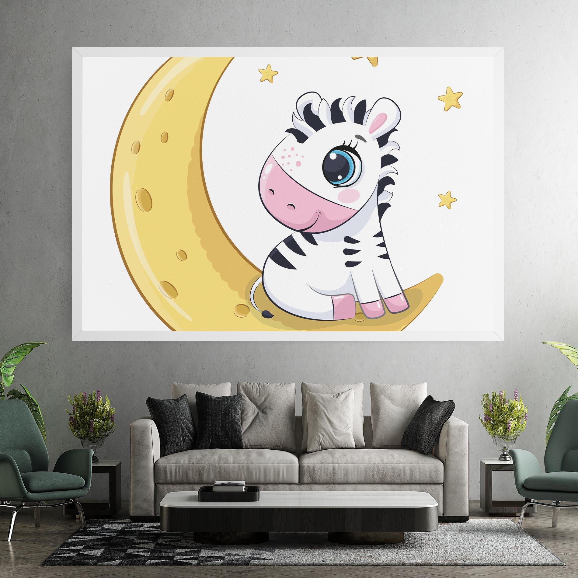 Tablou Canvas Cute Zebra Moon mockup 7