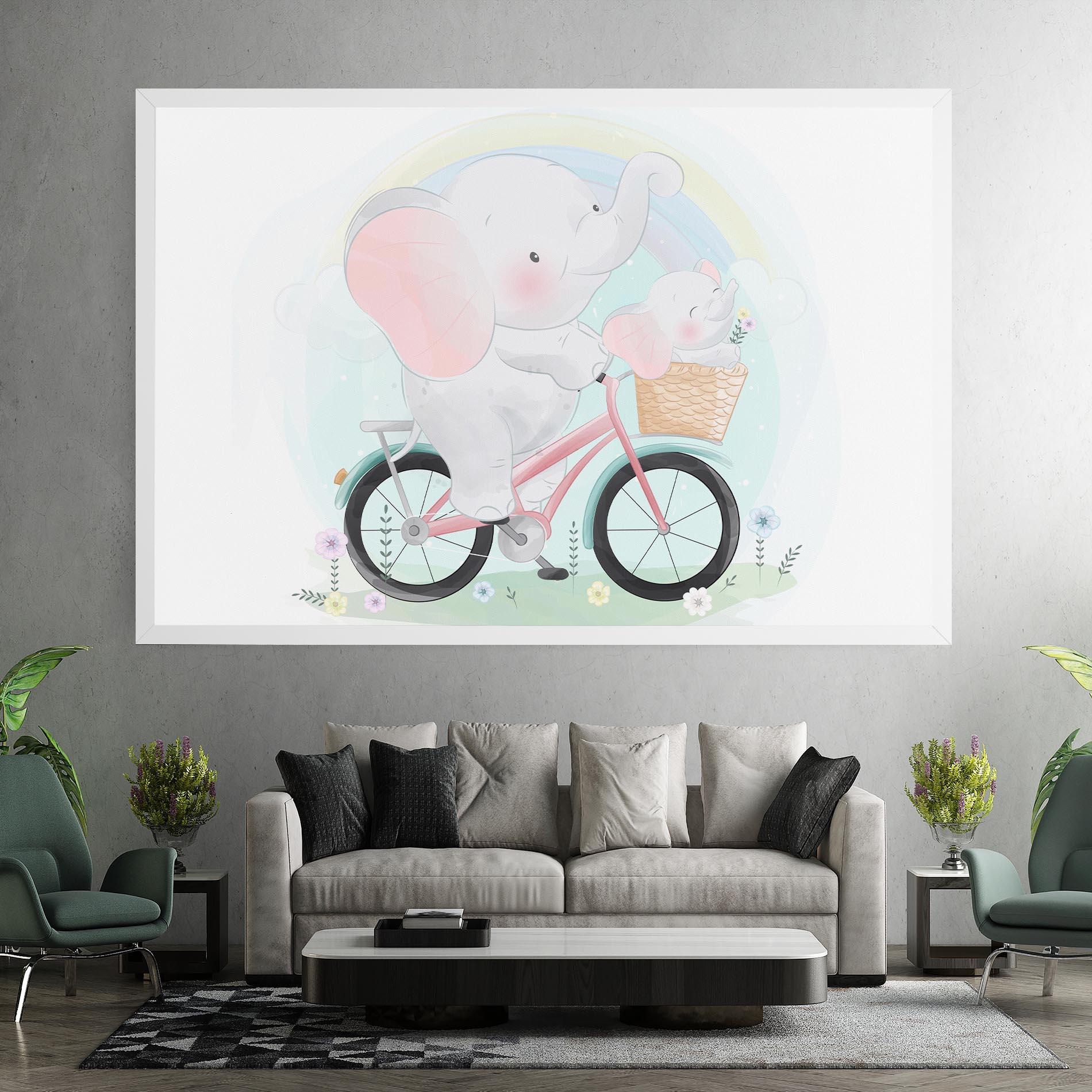 Tablou Canvas Elephant Bike mockup 7