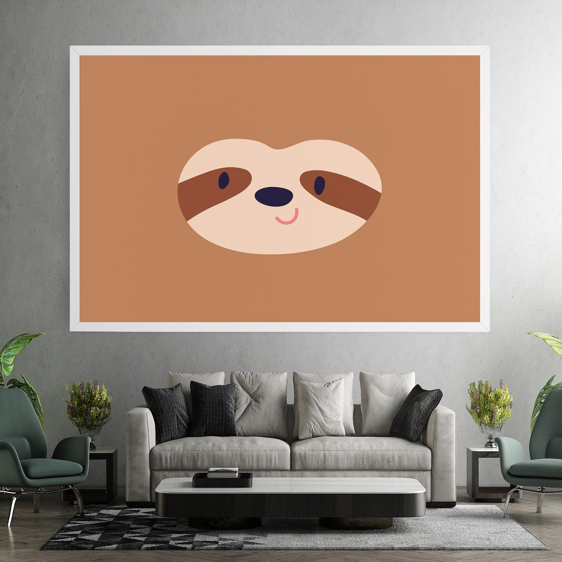 Tablou Canvas Sloth Face Portrait mockup 7