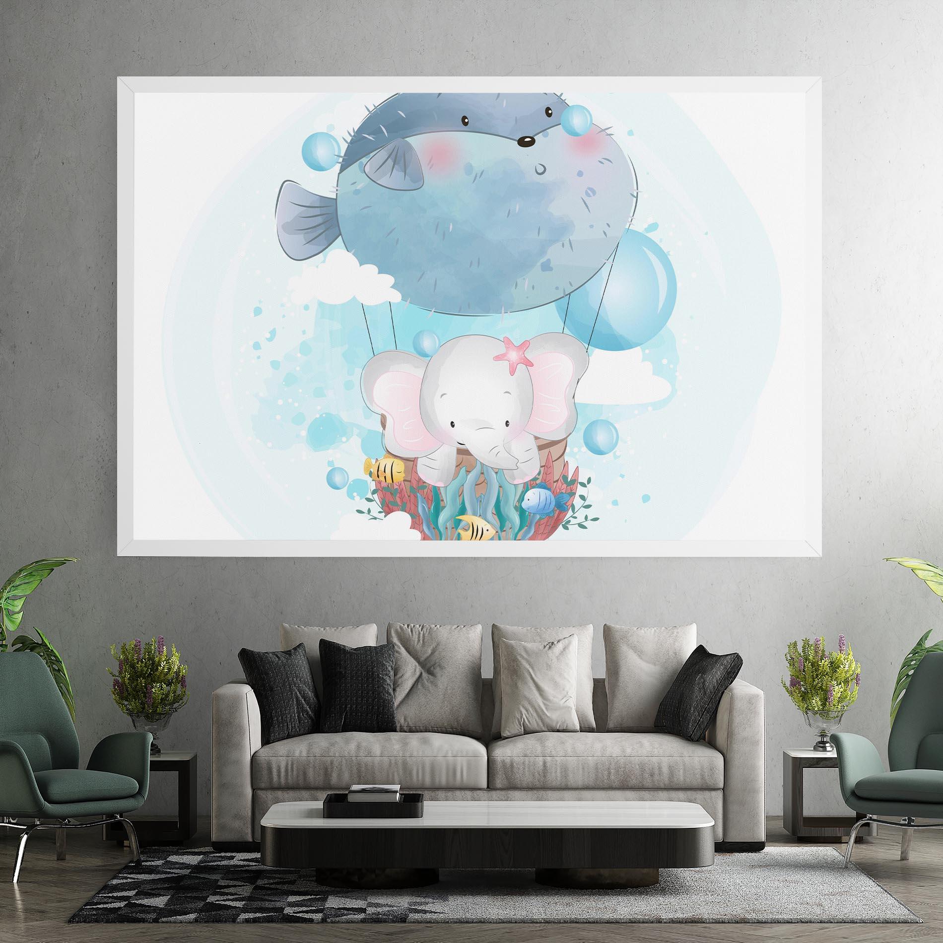 Tablou Canvas Swiming Elephant mockup 7