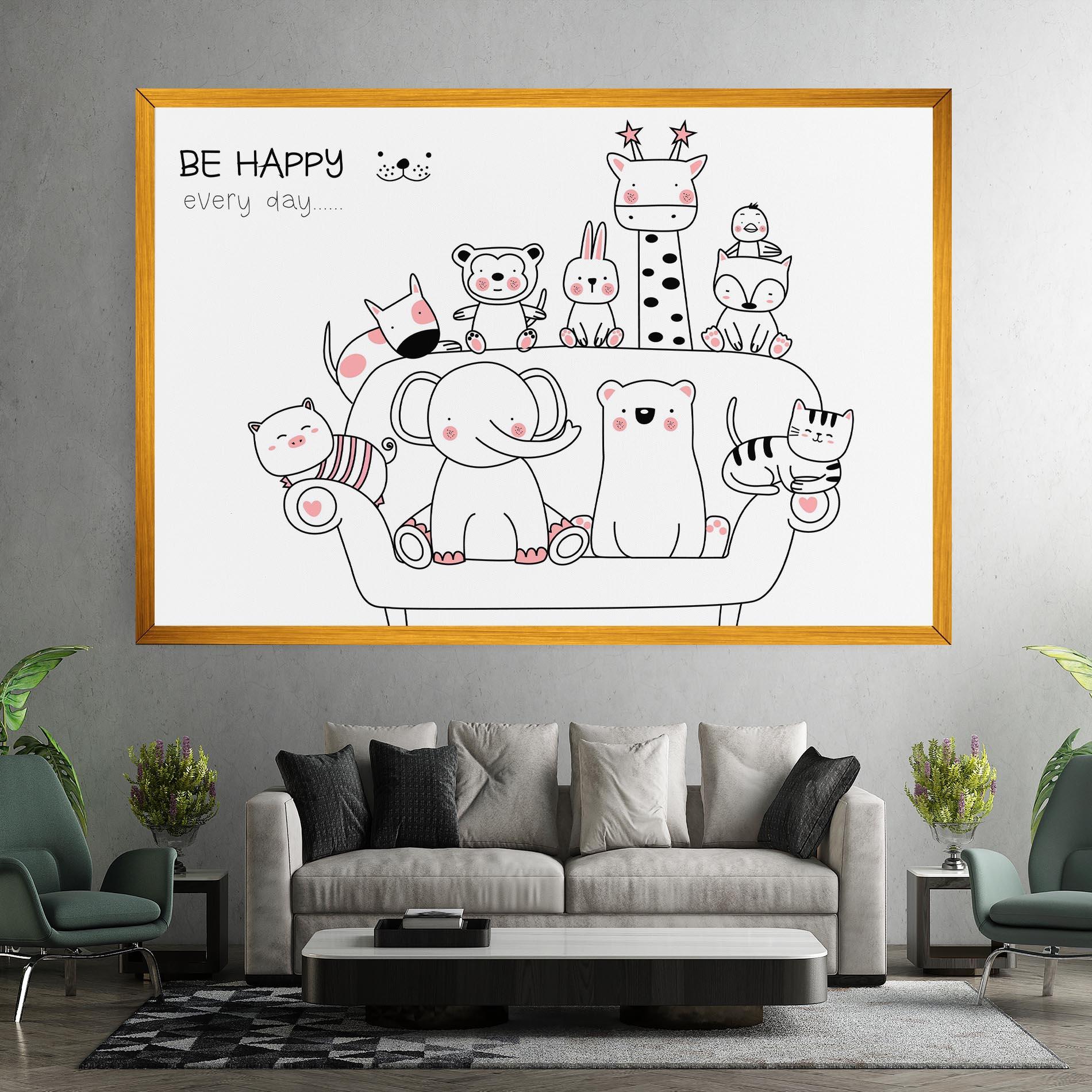 Tablou Canvas Be Happy Animals mockup 7