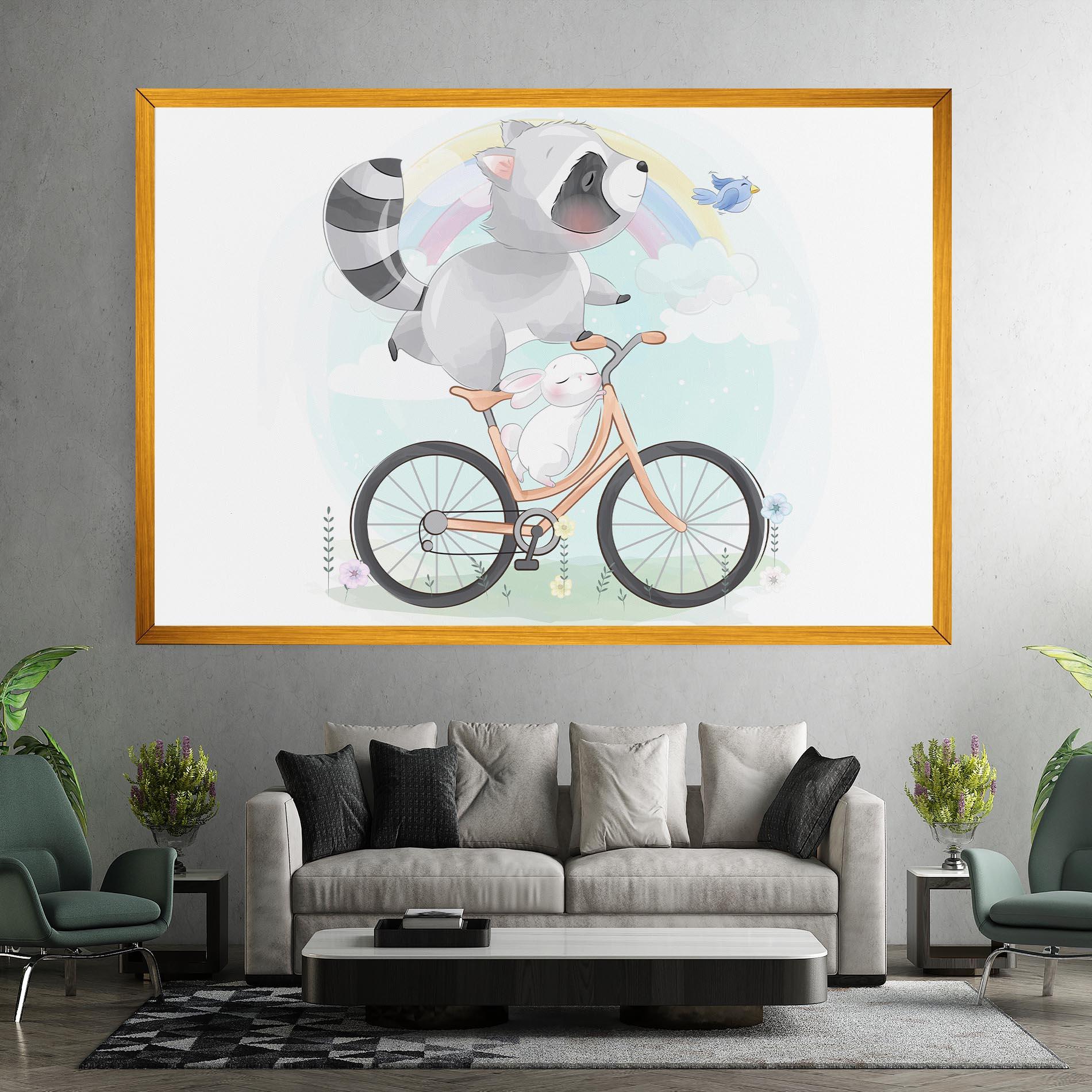 Tablou Canvas Bike Ride Animal mockup 7