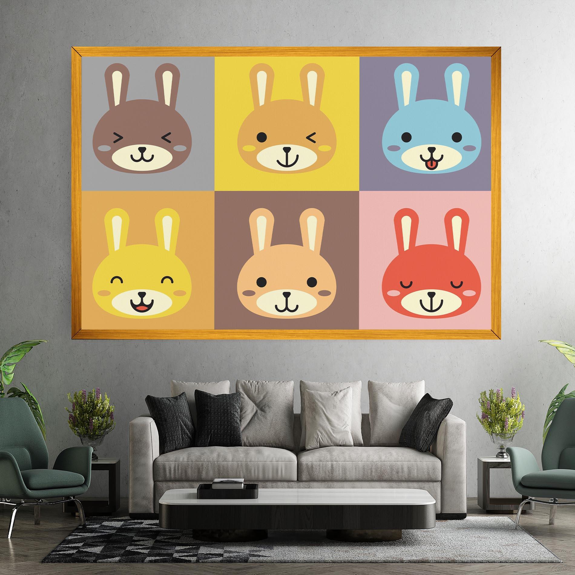 Tablou Canvas Bunny Colors mockup 7