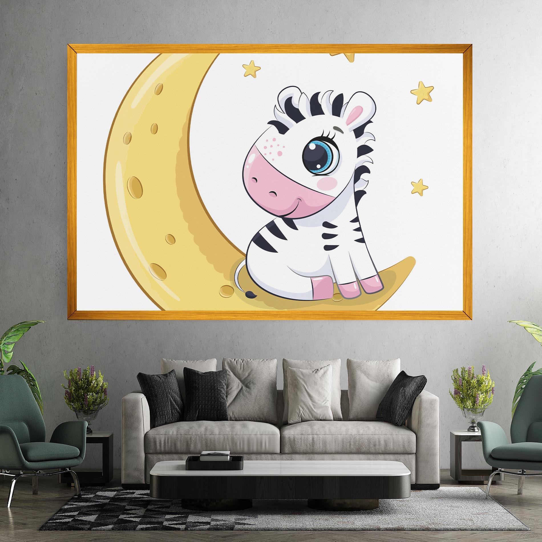 Tablou Canvas Cute Zebra Moon mockup 7