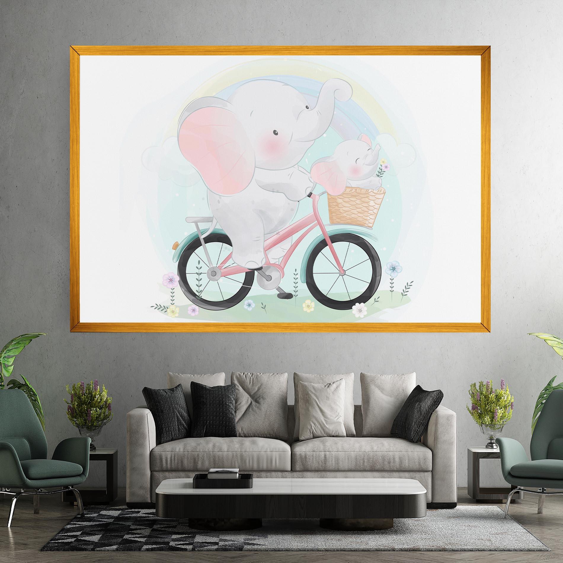 Tablou Canvas Elephant Bike mockup 7