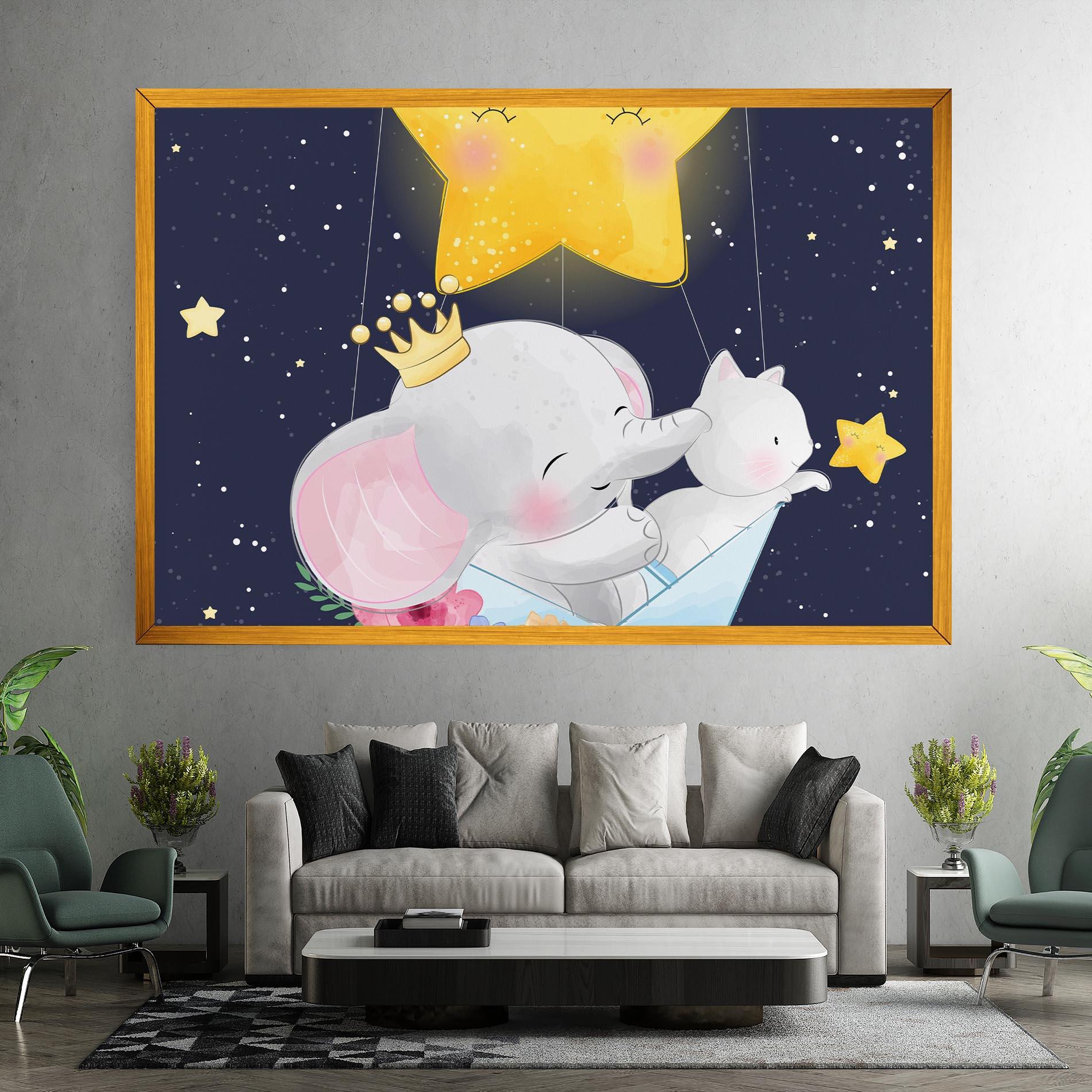 Tablou Canvas Elephant Cat mockup 7