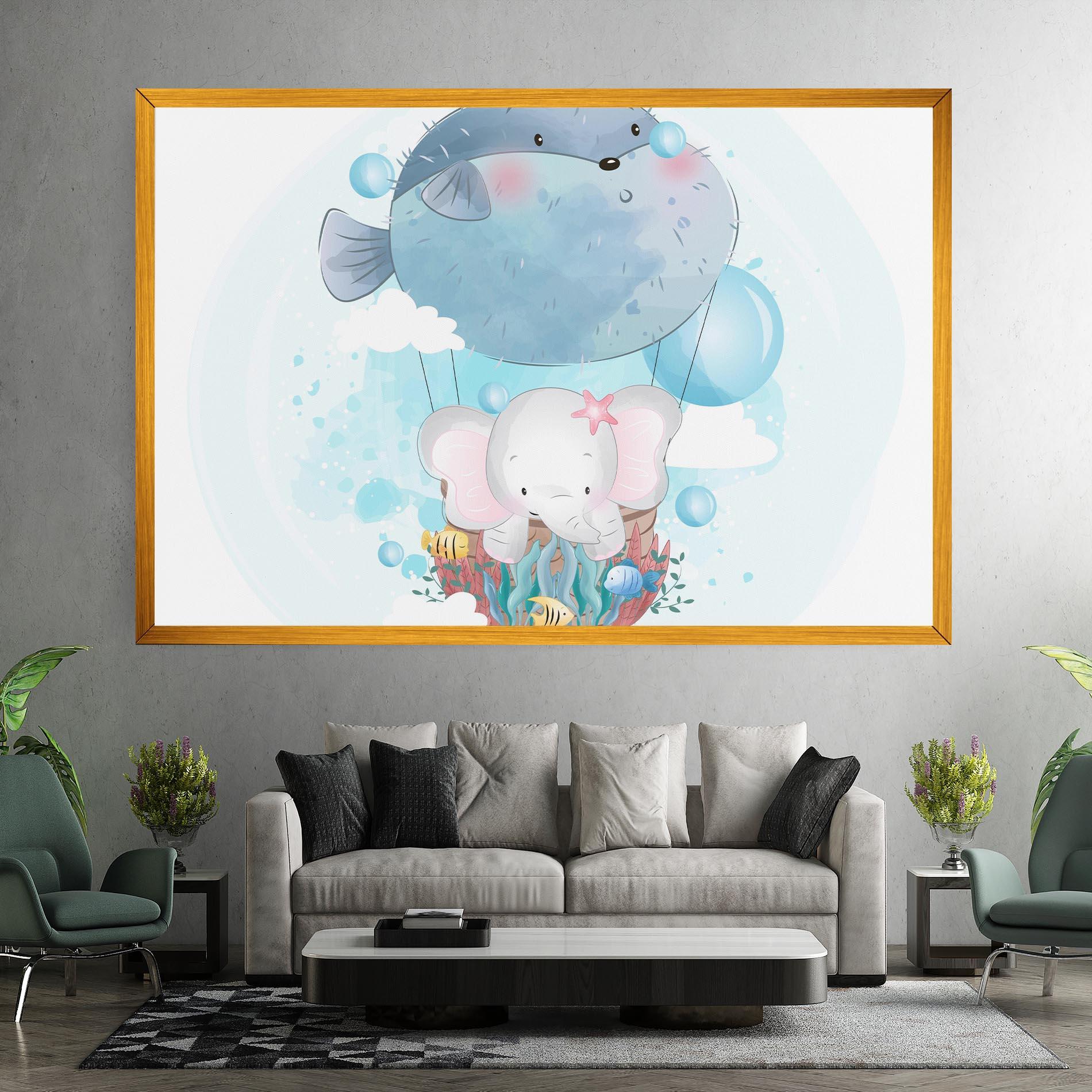 Tablou Canvas Swiming Elephant mockup 7