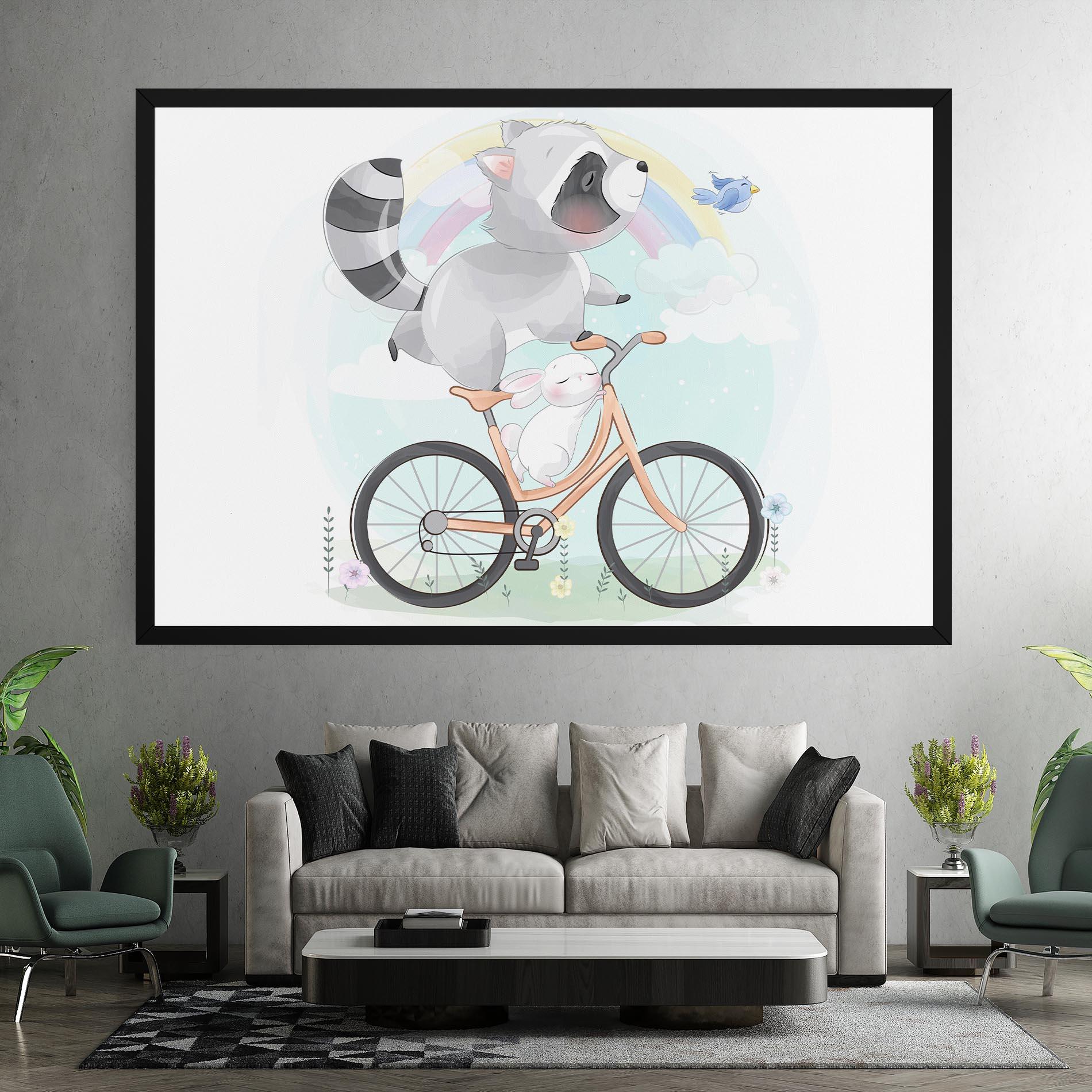 Tablou Canvas Bike Ride Animal mockup 7