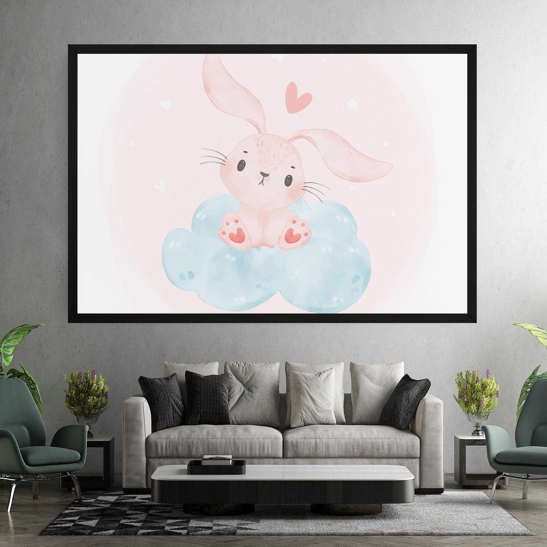 Tablou Canvas Cloud Pink Bunny mockup 7