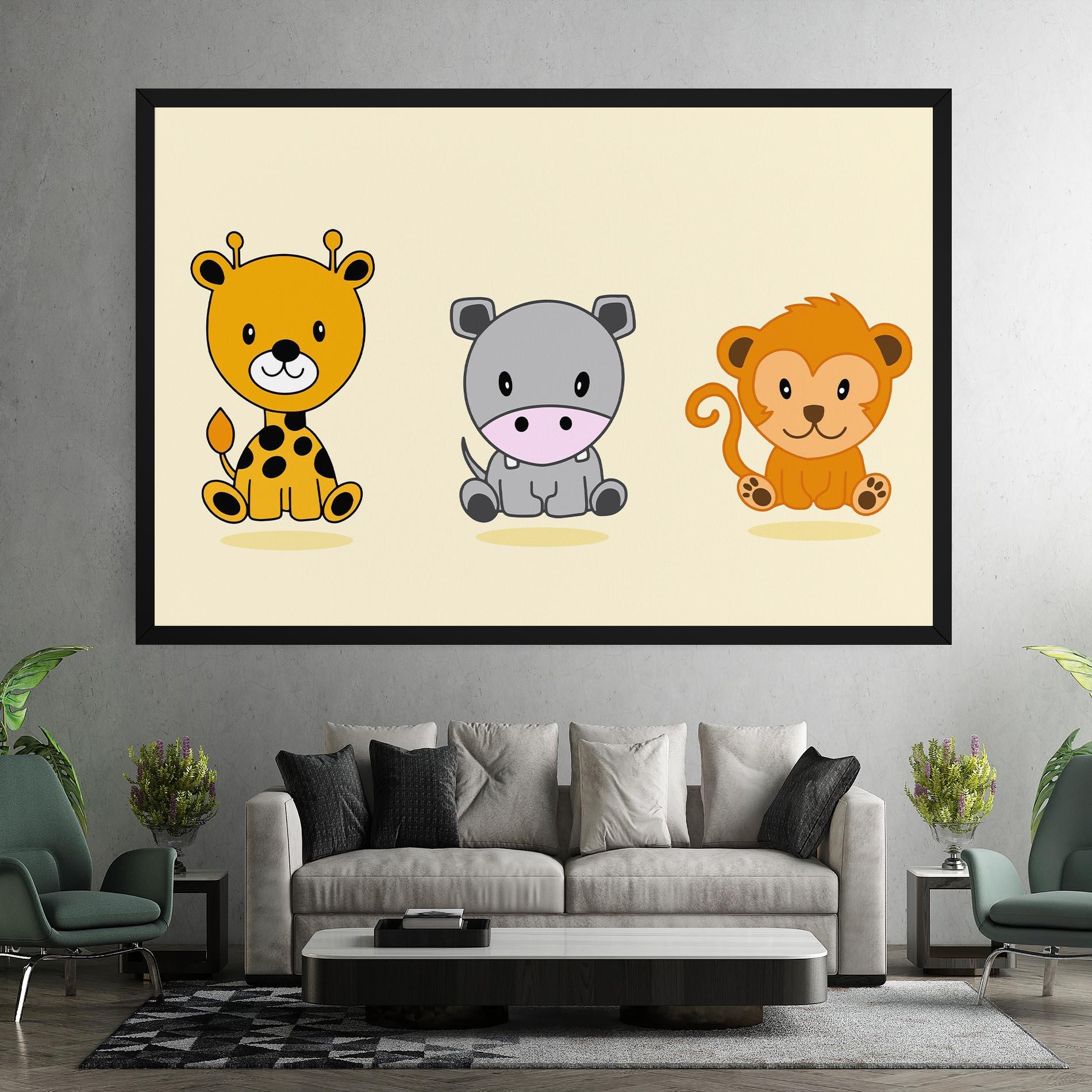 Tablou Canvas Cream Animals mockup 7