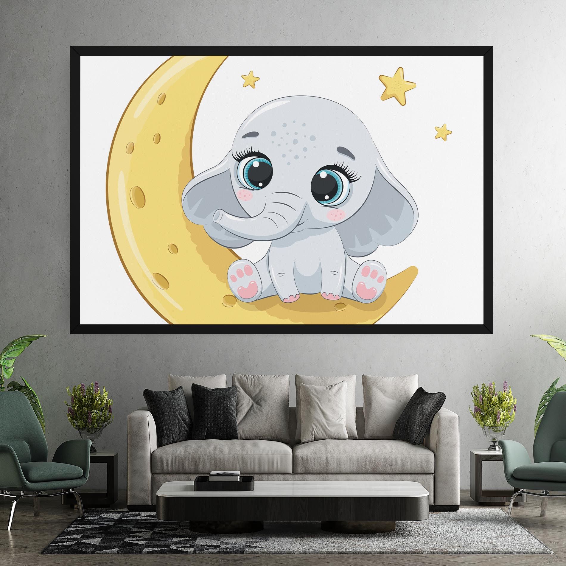 Cute Elephant Moon mockup 7