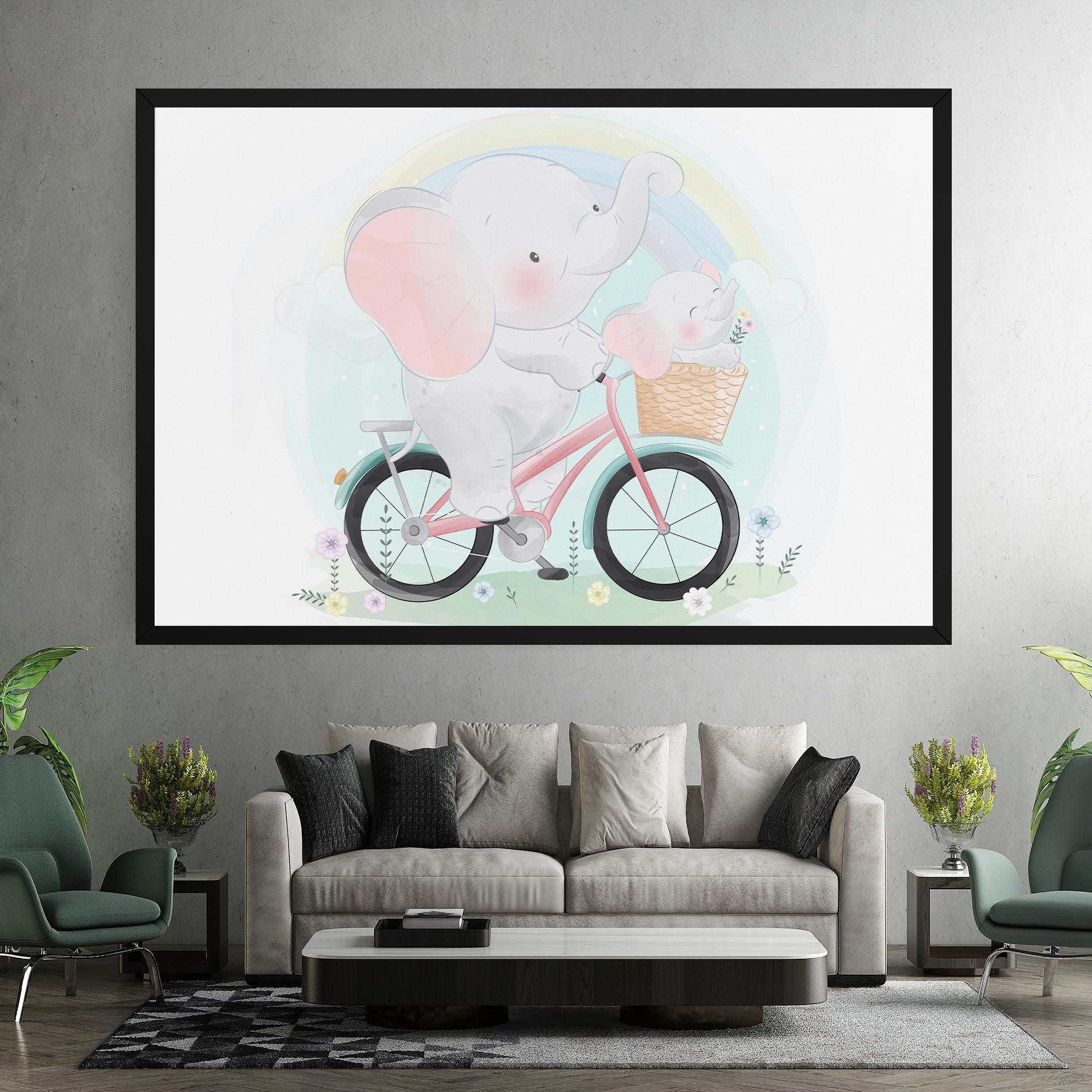 Tablou Canvas Elephant Bike mockup 7