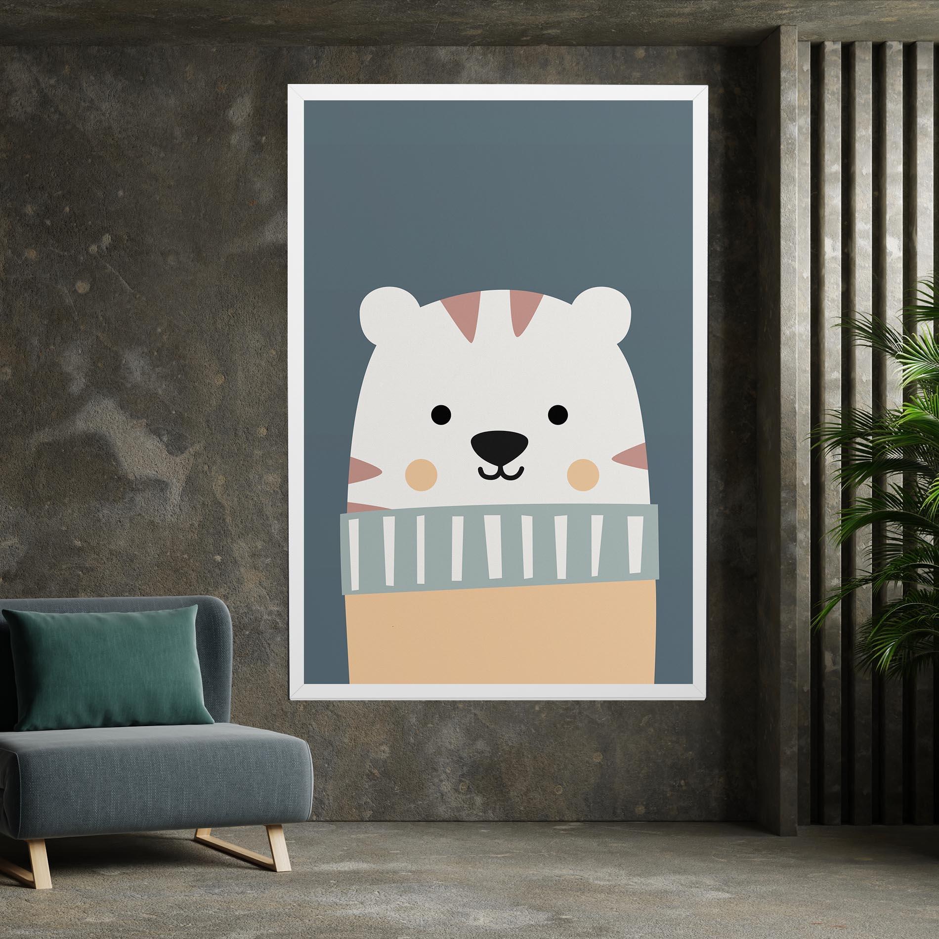 Tablou Canvas Cute White Tiger mockup 7