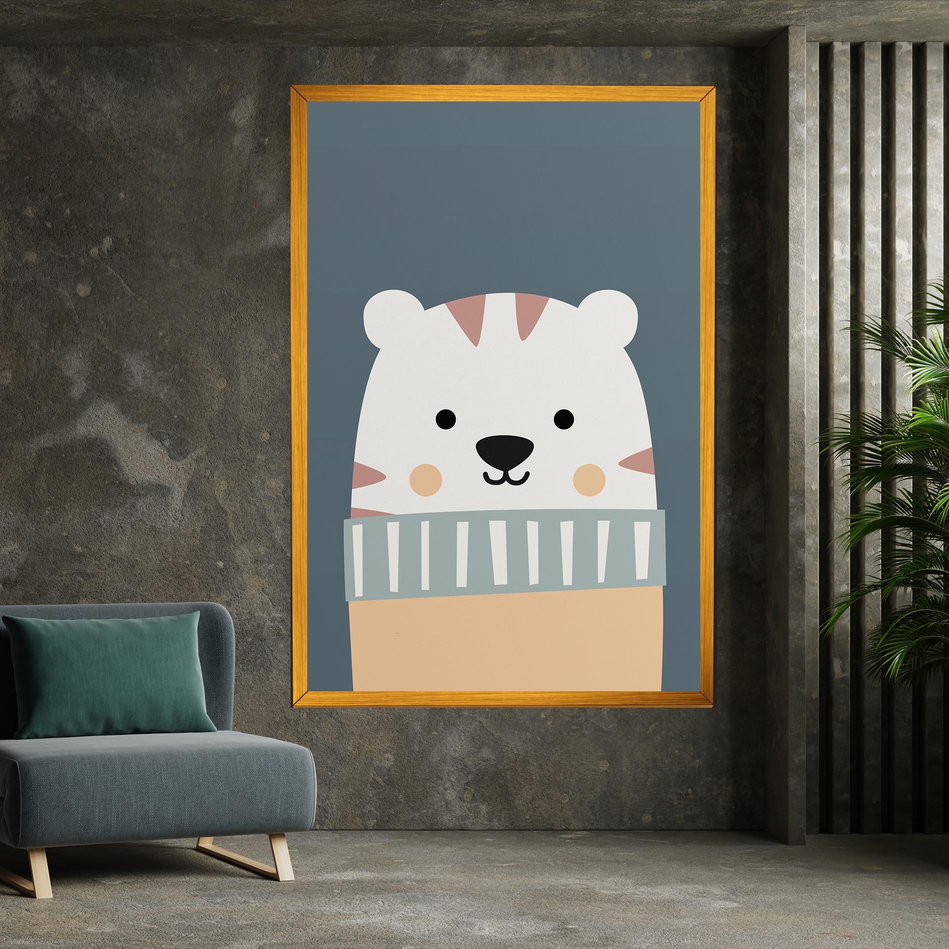 Tablou Canvas Cute White Tiger mockup 7