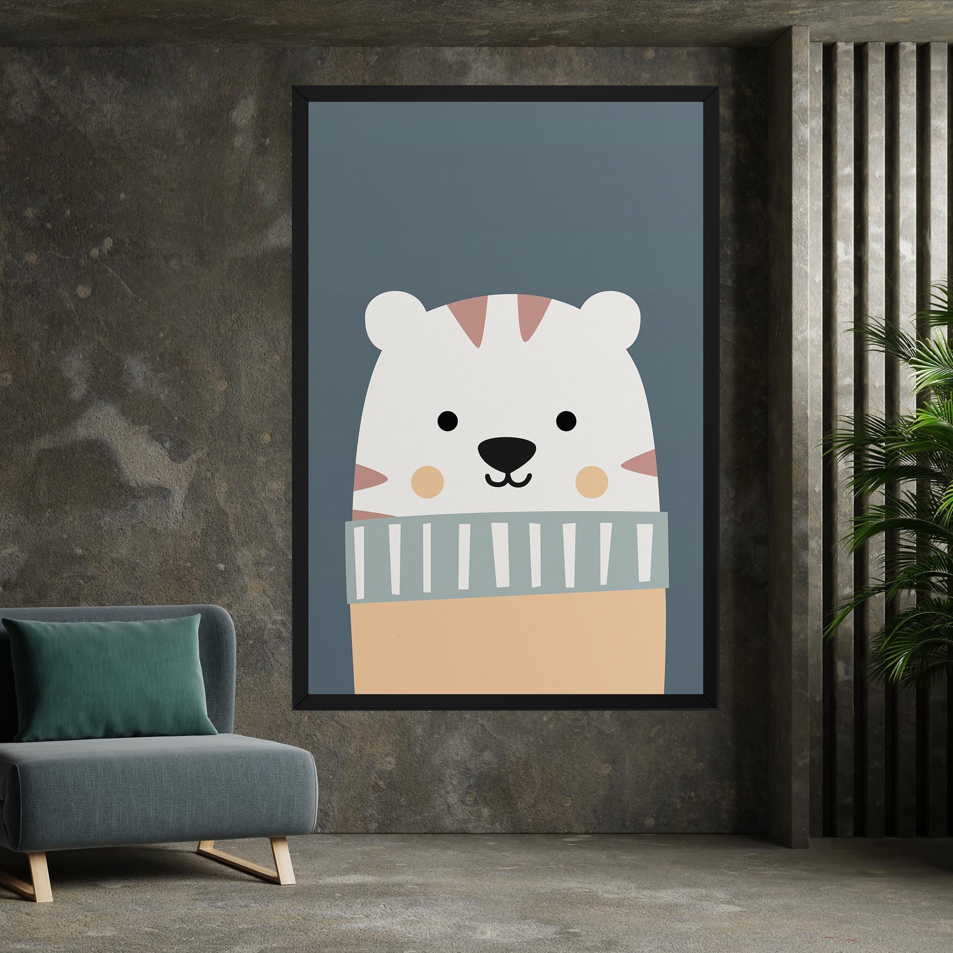 Tablou Canvas Cute White Tiger mockup 7