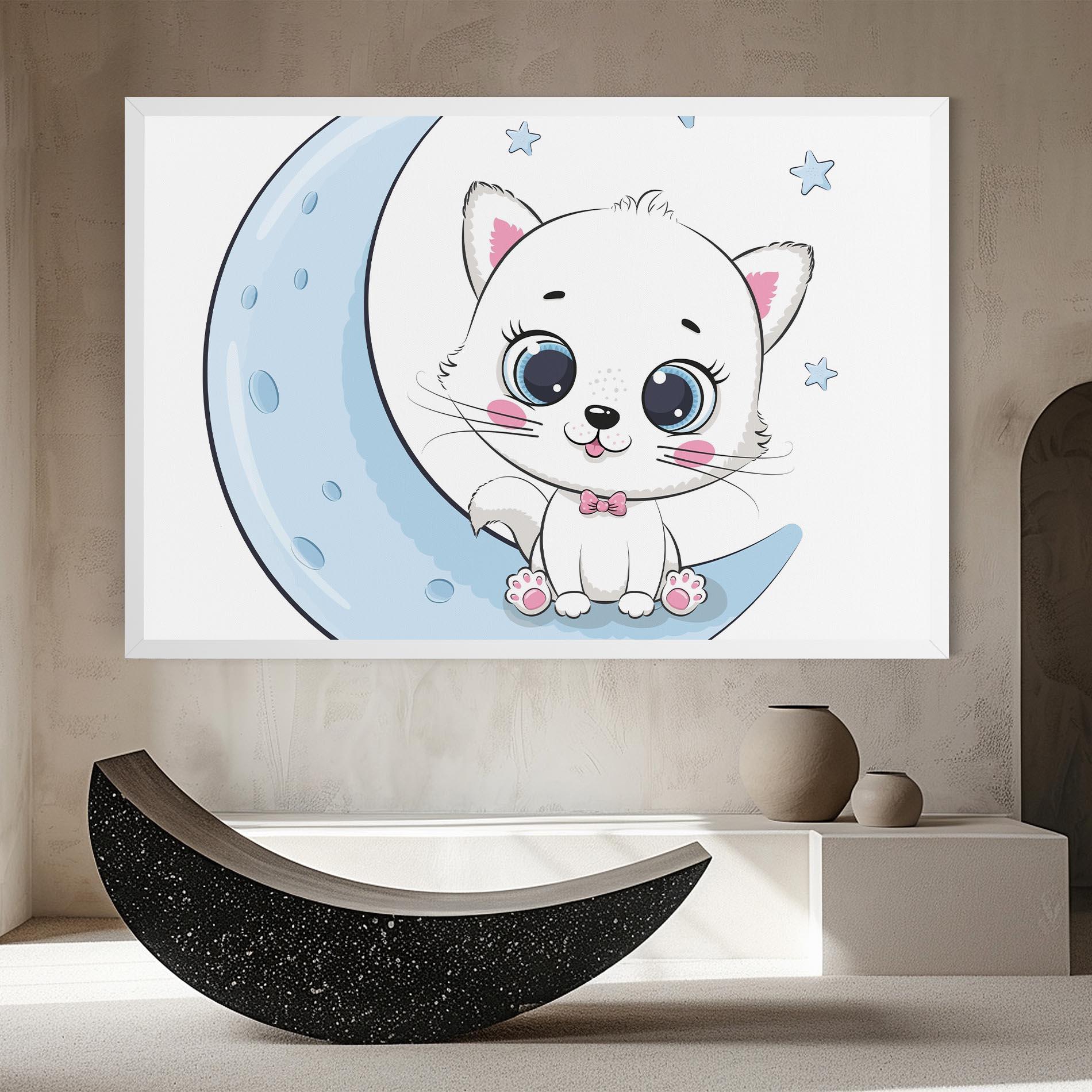 Tablou Canvas Blue Moon Cat mockup 8
