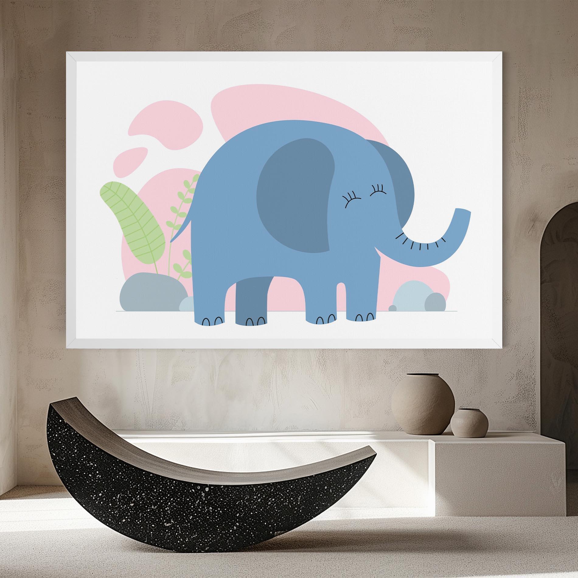 Tablou Canvas Leaf Cute Elephant mockup 8