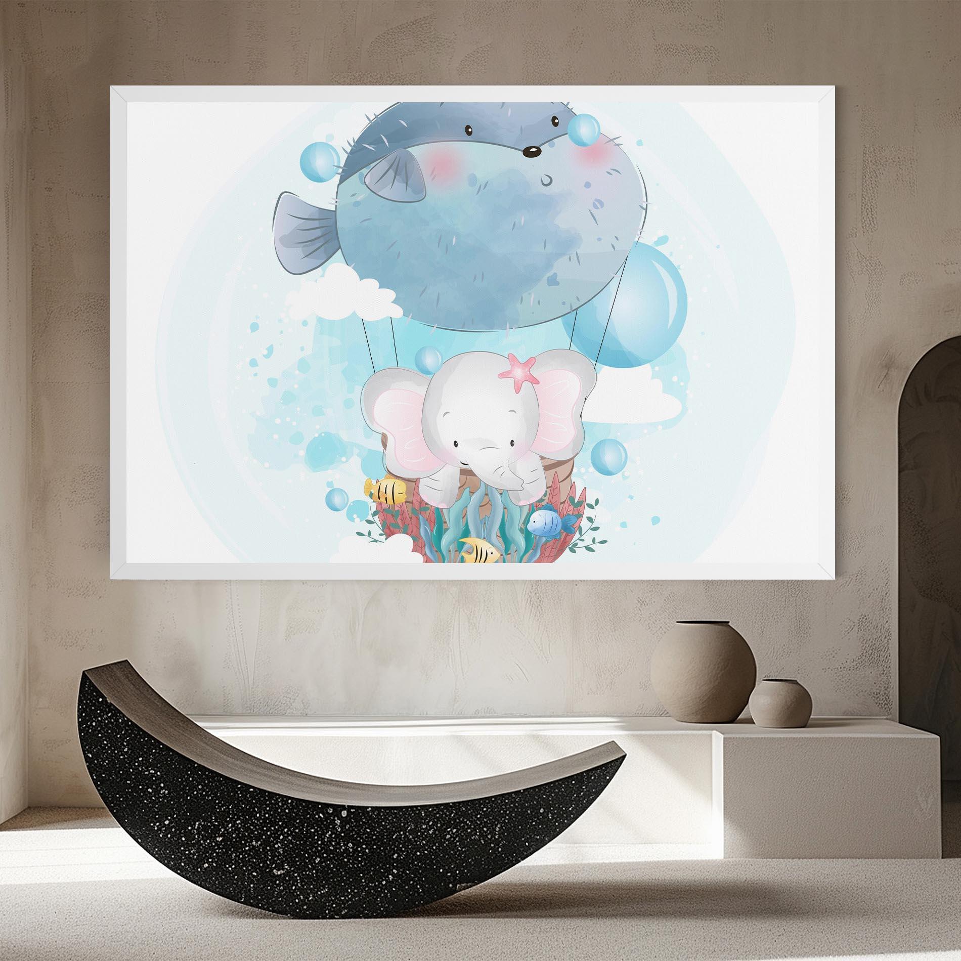 Tablou Canvas Swiming Elephant mockup 8