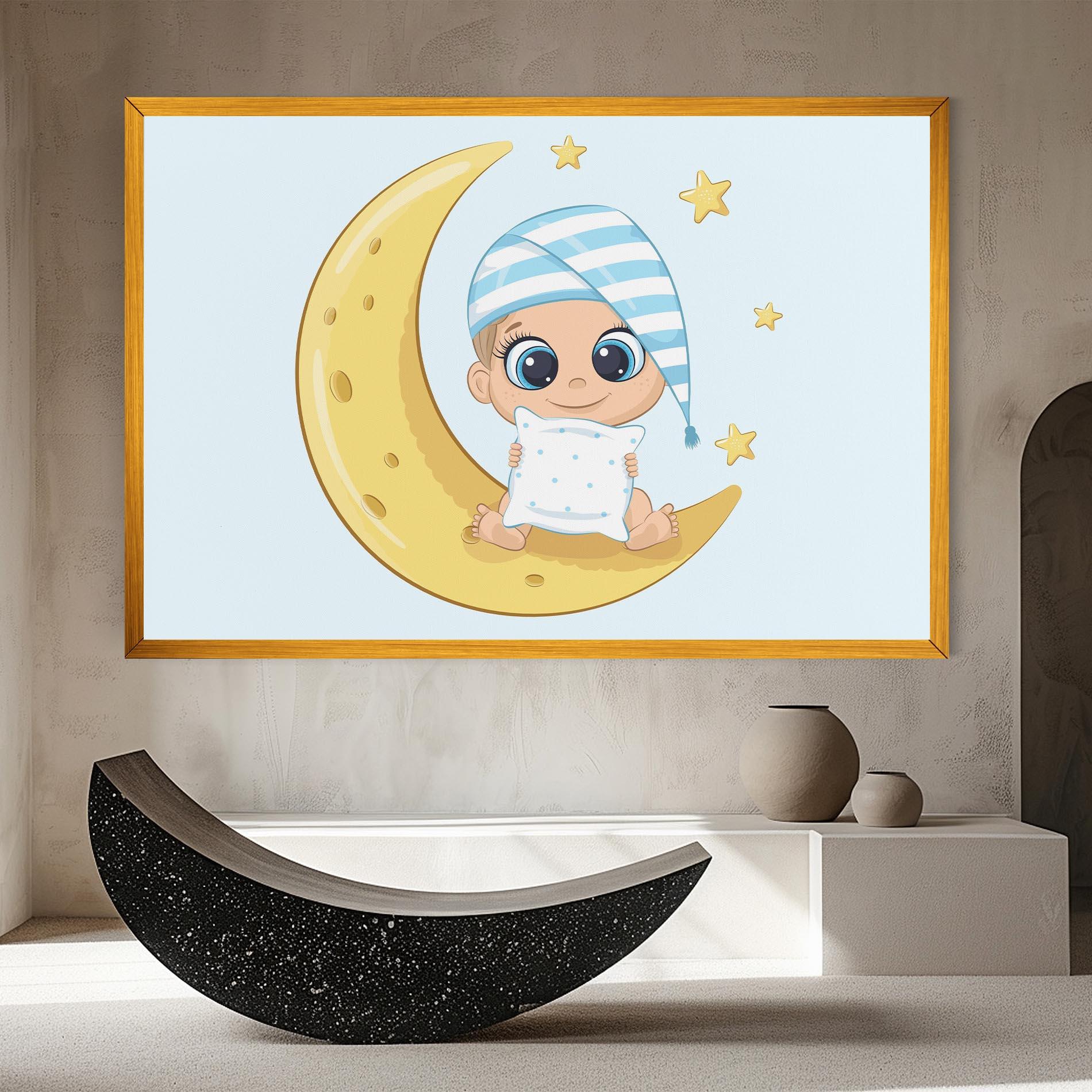 Tablou Canvas Baby On Moon mockup 8